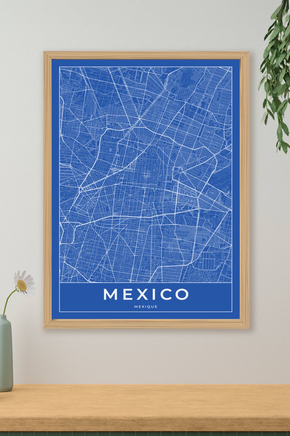 Carte de Mexico bleue - Affiche personnalisée