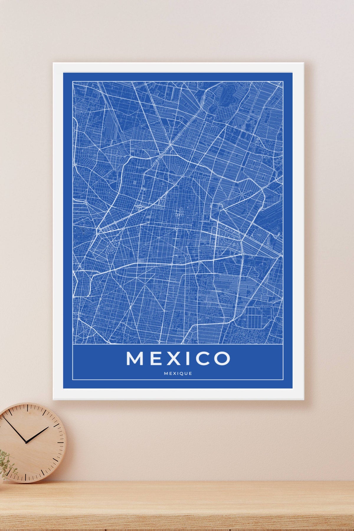 Carte de Mexico bleue - Affiche personnalisée