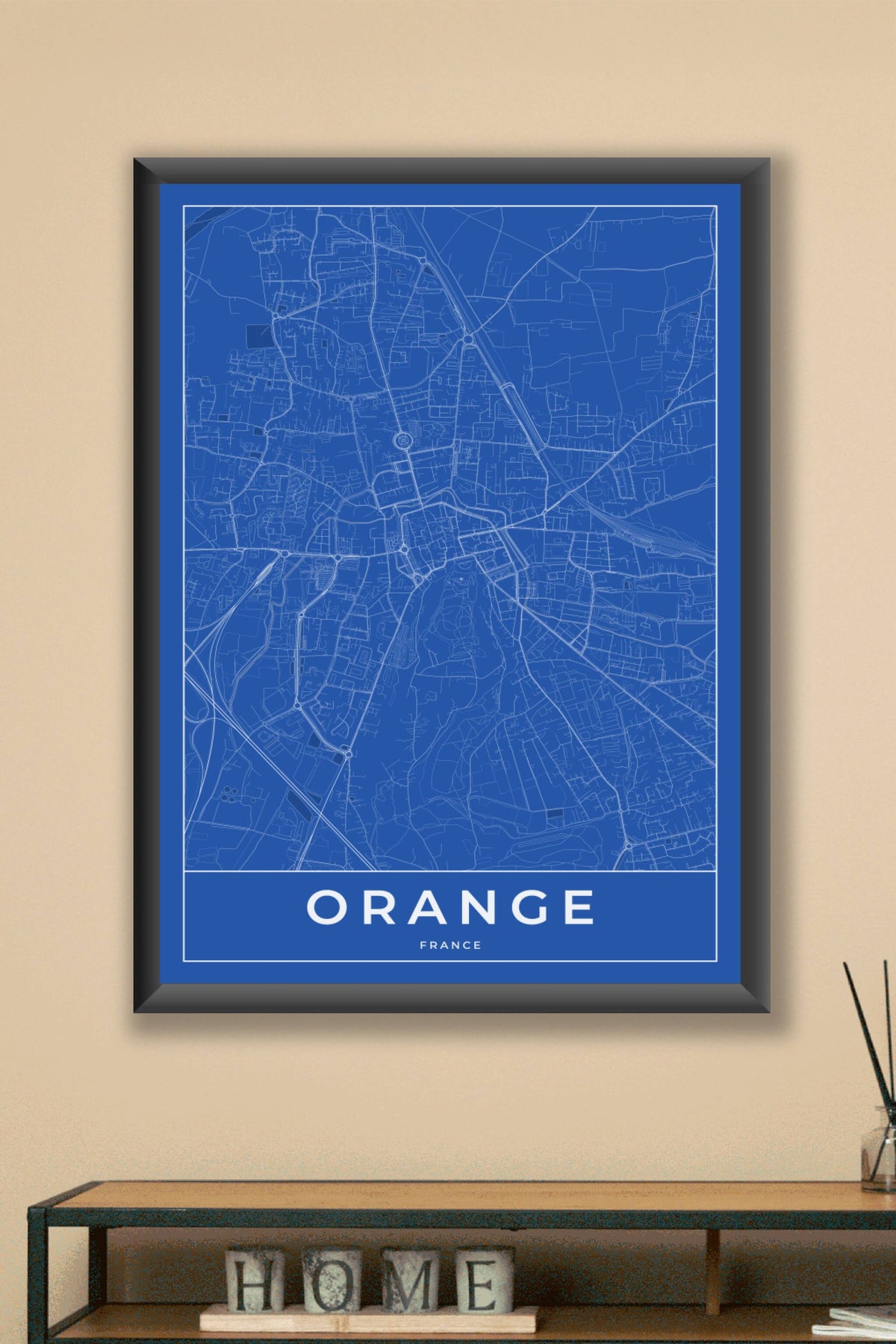 Carte d'Orange bleue - Affiche personnalisée