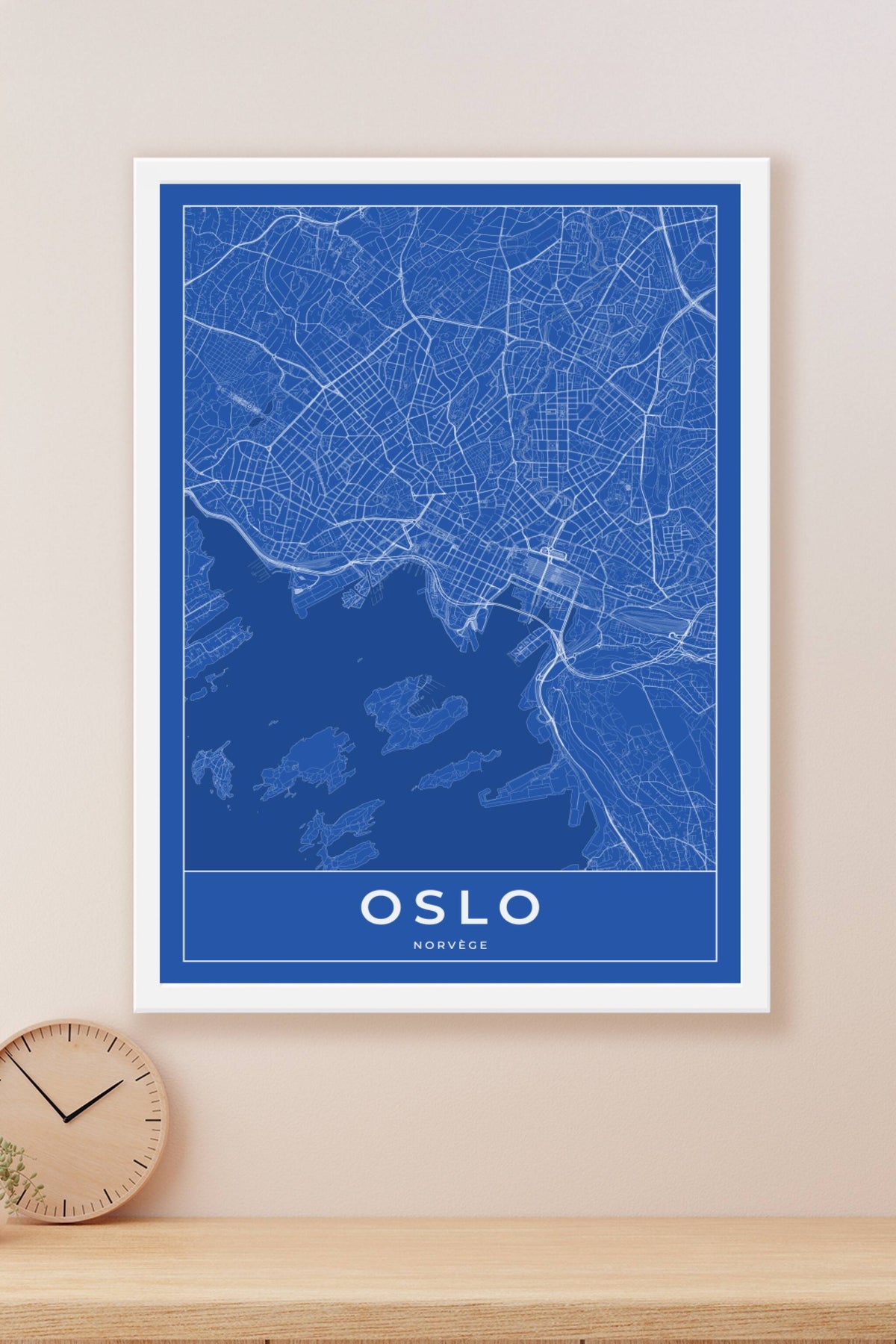 Carte d'Oslo bleue - Affiche personnalisée