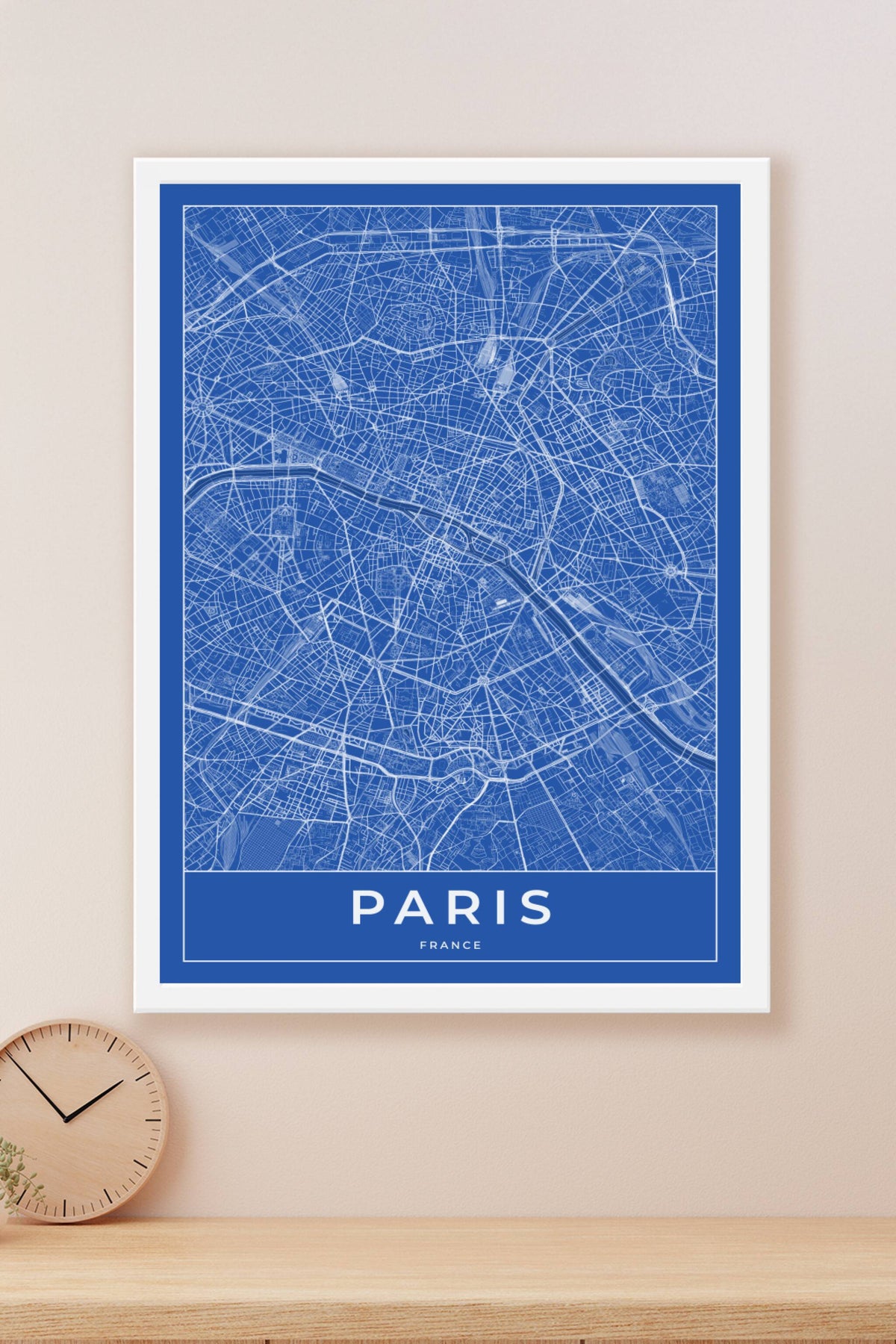 Carte de Paris bleue - Affiche personnalisée