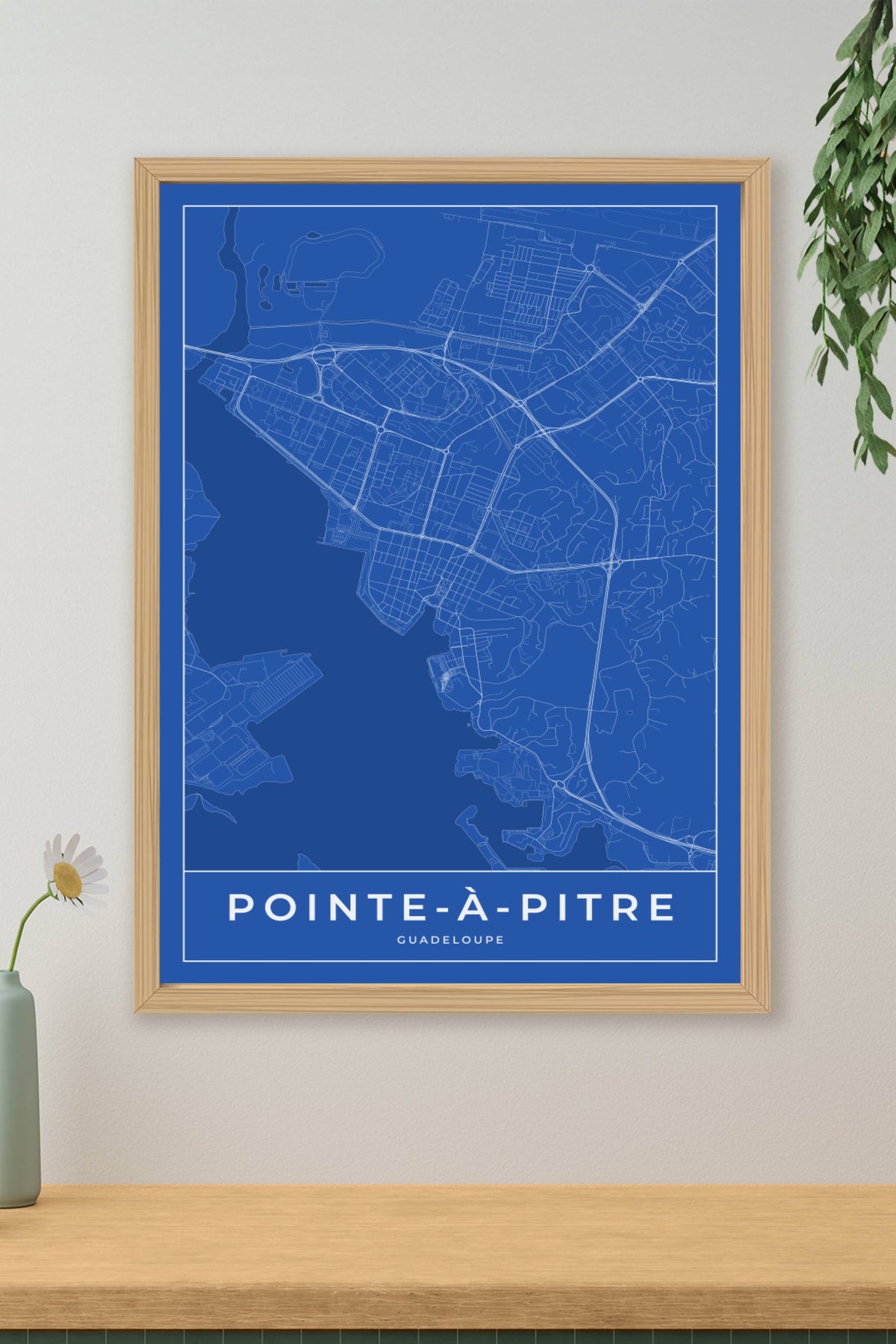 Carte de Pointe-à-Pitre bleue - Affiche personnalisée
