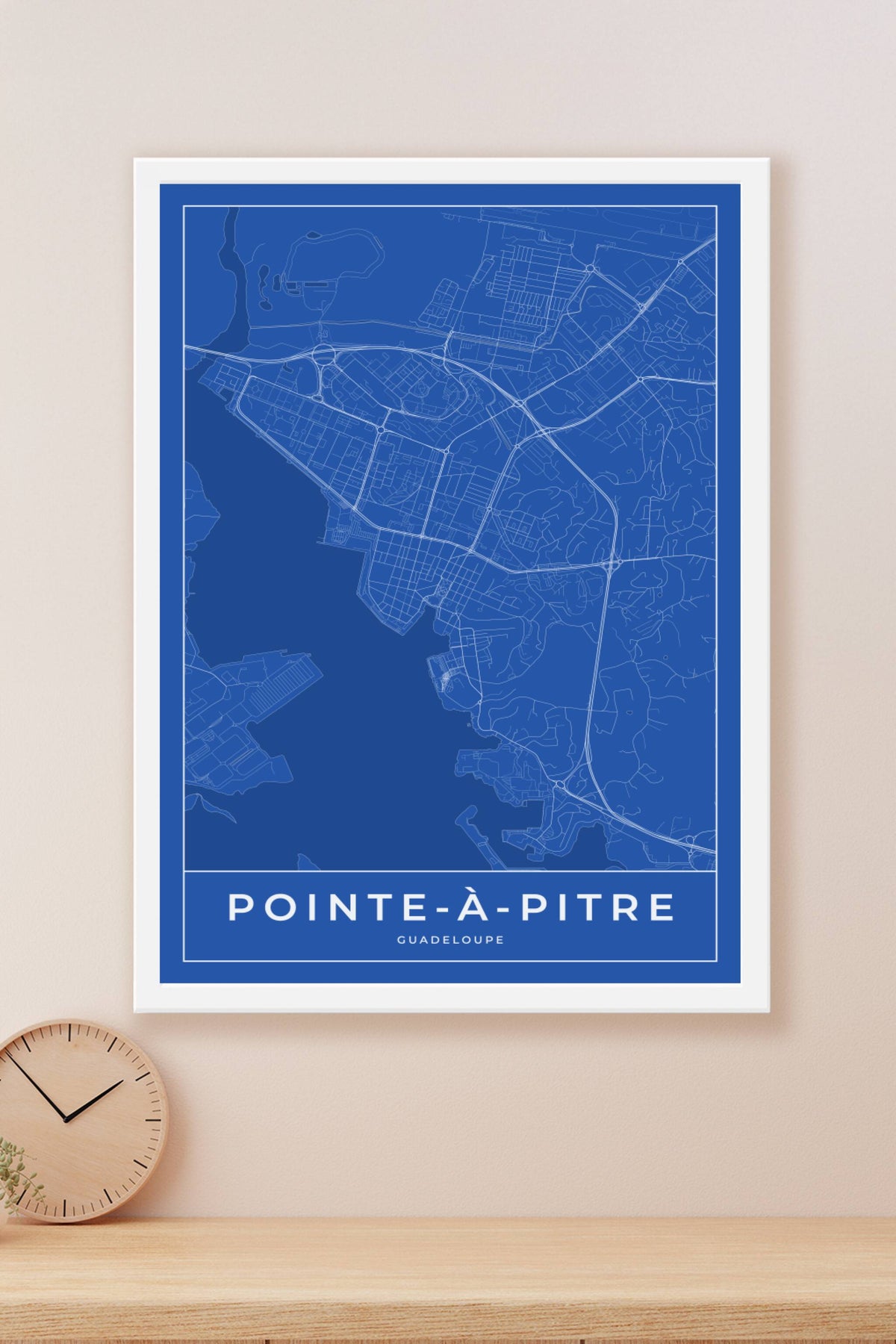 Carte de Pointe-à-Pitre bleue - Affiche personnalisée