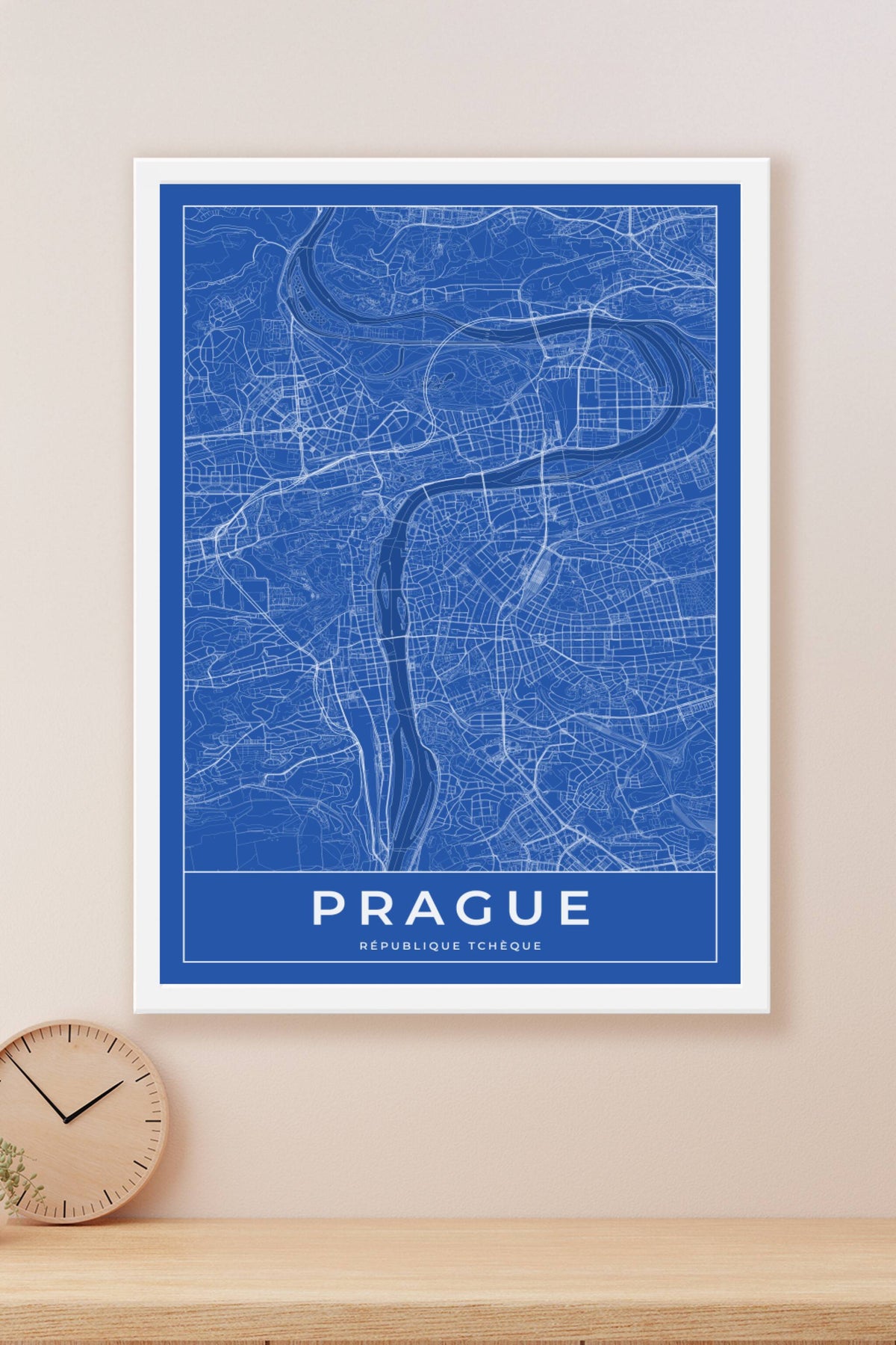 Carte de Prague bleue - Affiche personnalisée