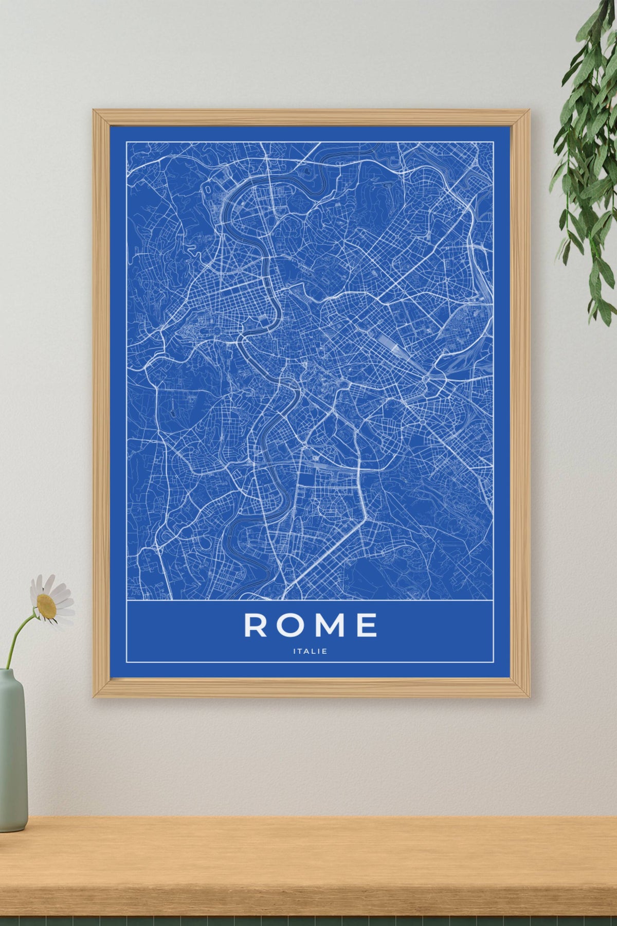Carte de Rome bleue - Affiche personnalisée