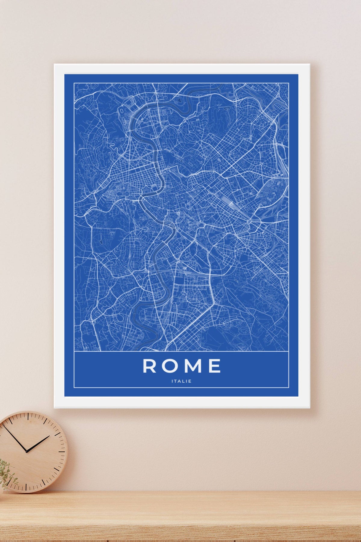 Carte de Rome bleue - Affiche personnalisée