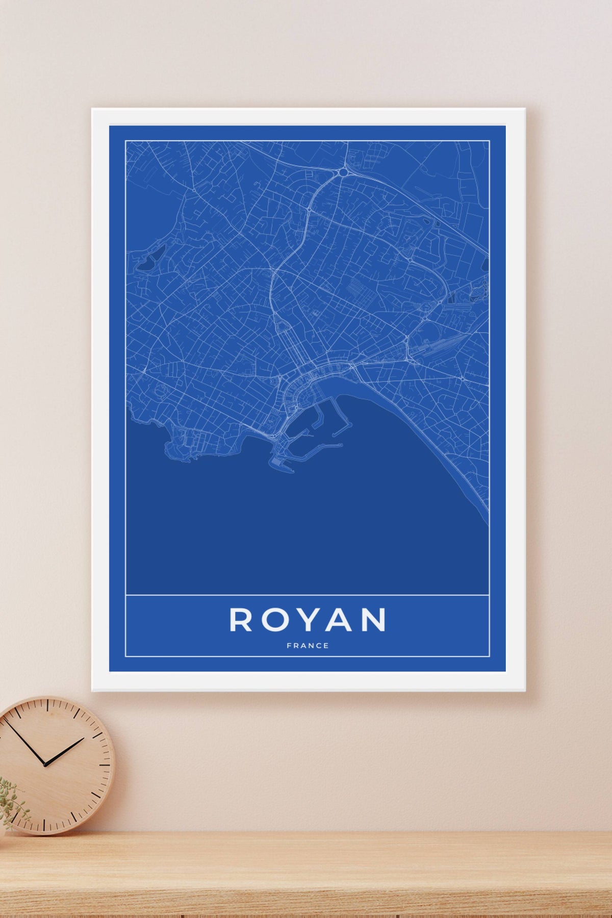 Carte de Royan bleue - Affiche personnalisée