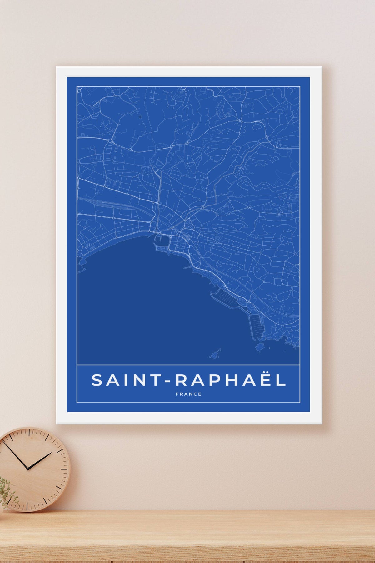 Carte de Saint-Raphaël bleue - Affiche personnalisée