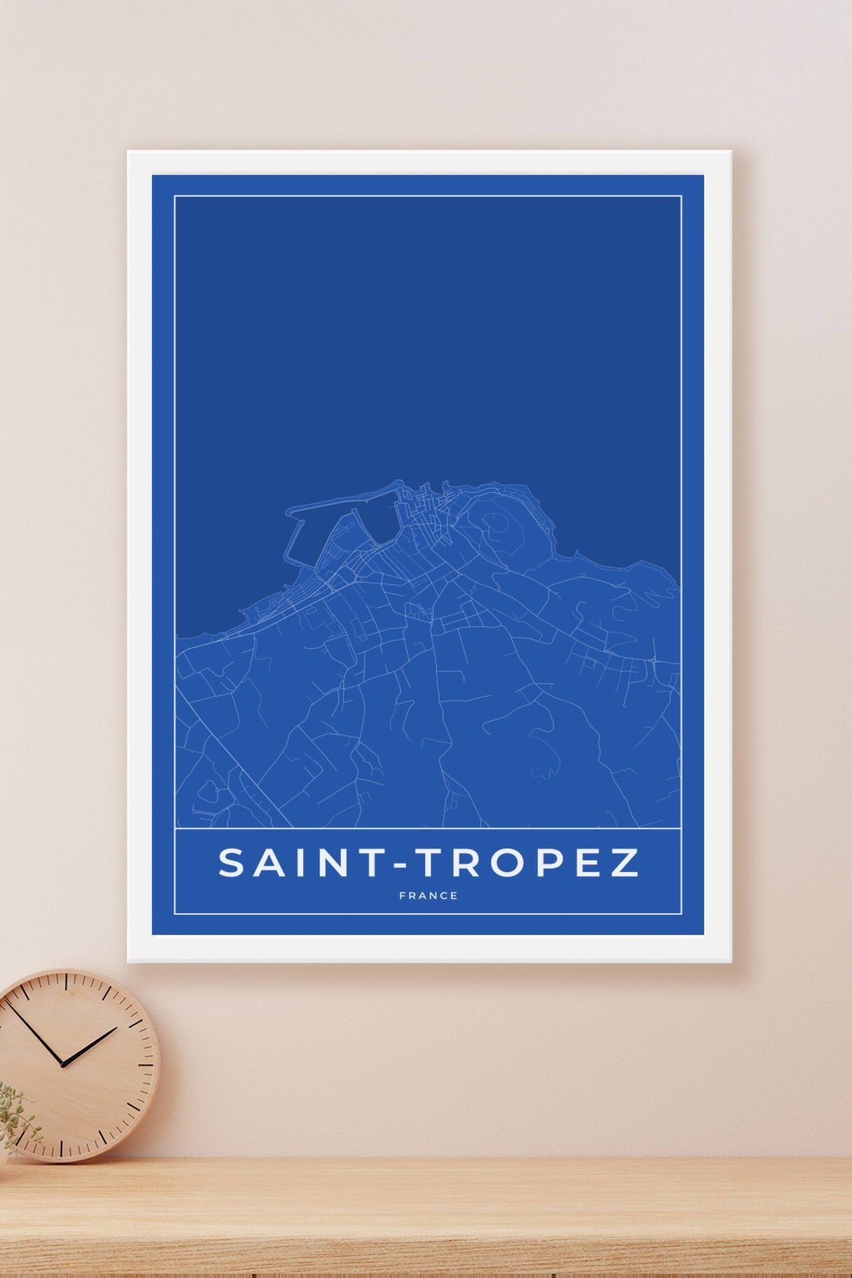 Carte de Saint-Tropez bleue - Affiche personnalisée