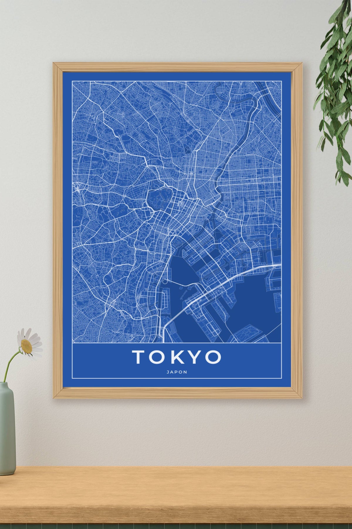 Carte de Tokyo bleue - Affiche personnalisée