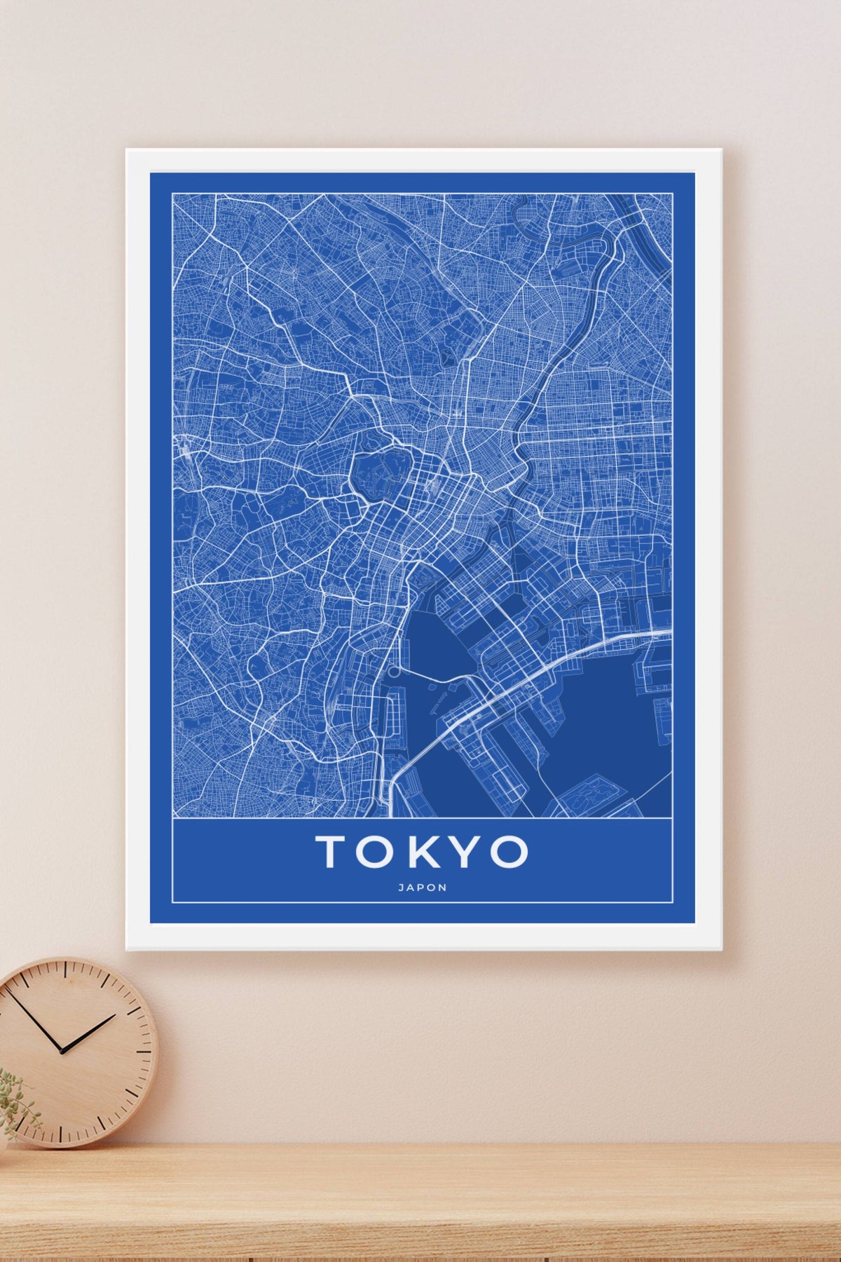 Carte de Tokyo bleue - Affiche personnalisée