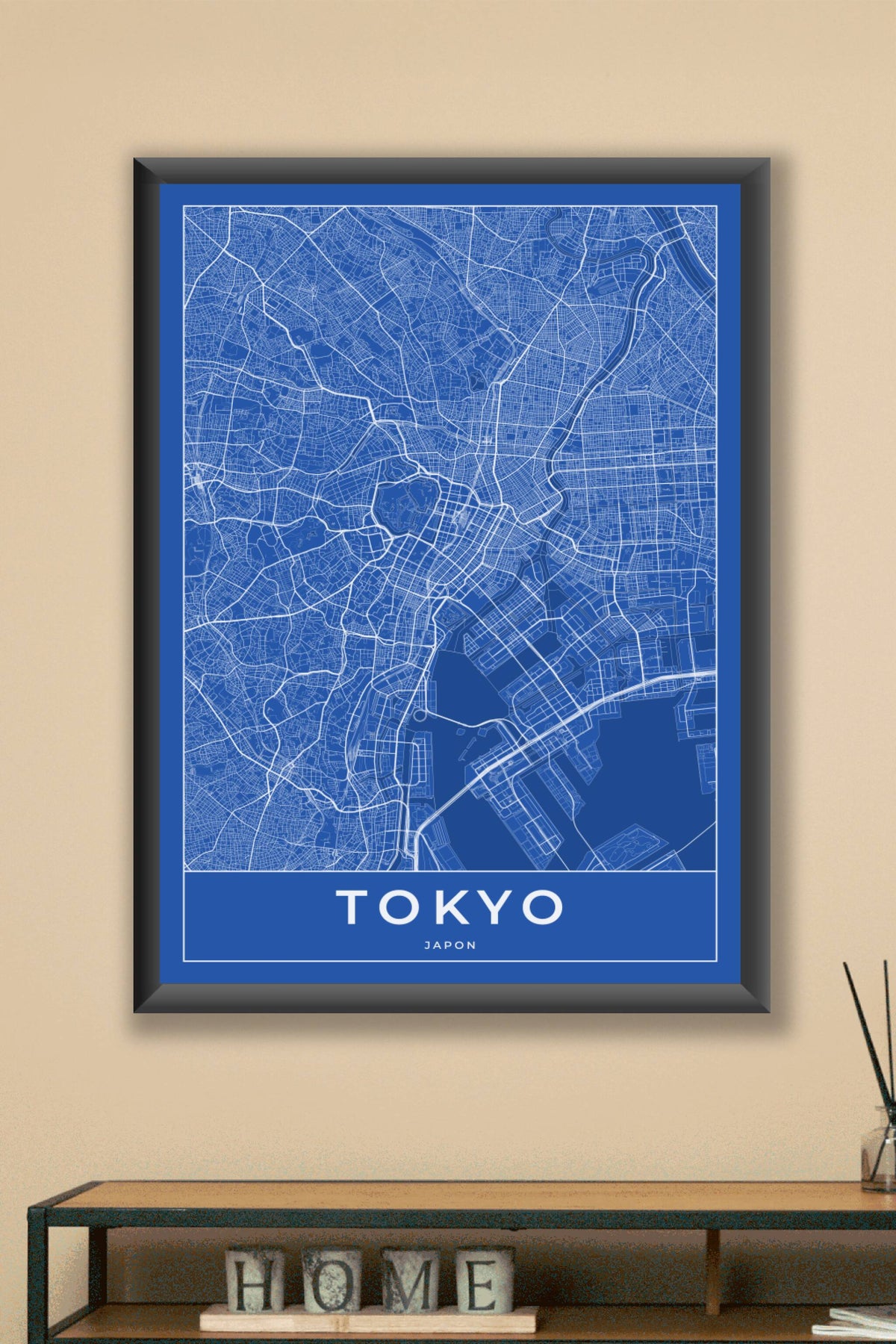 Carte de Tokyo bleue - Affiche personnalisée