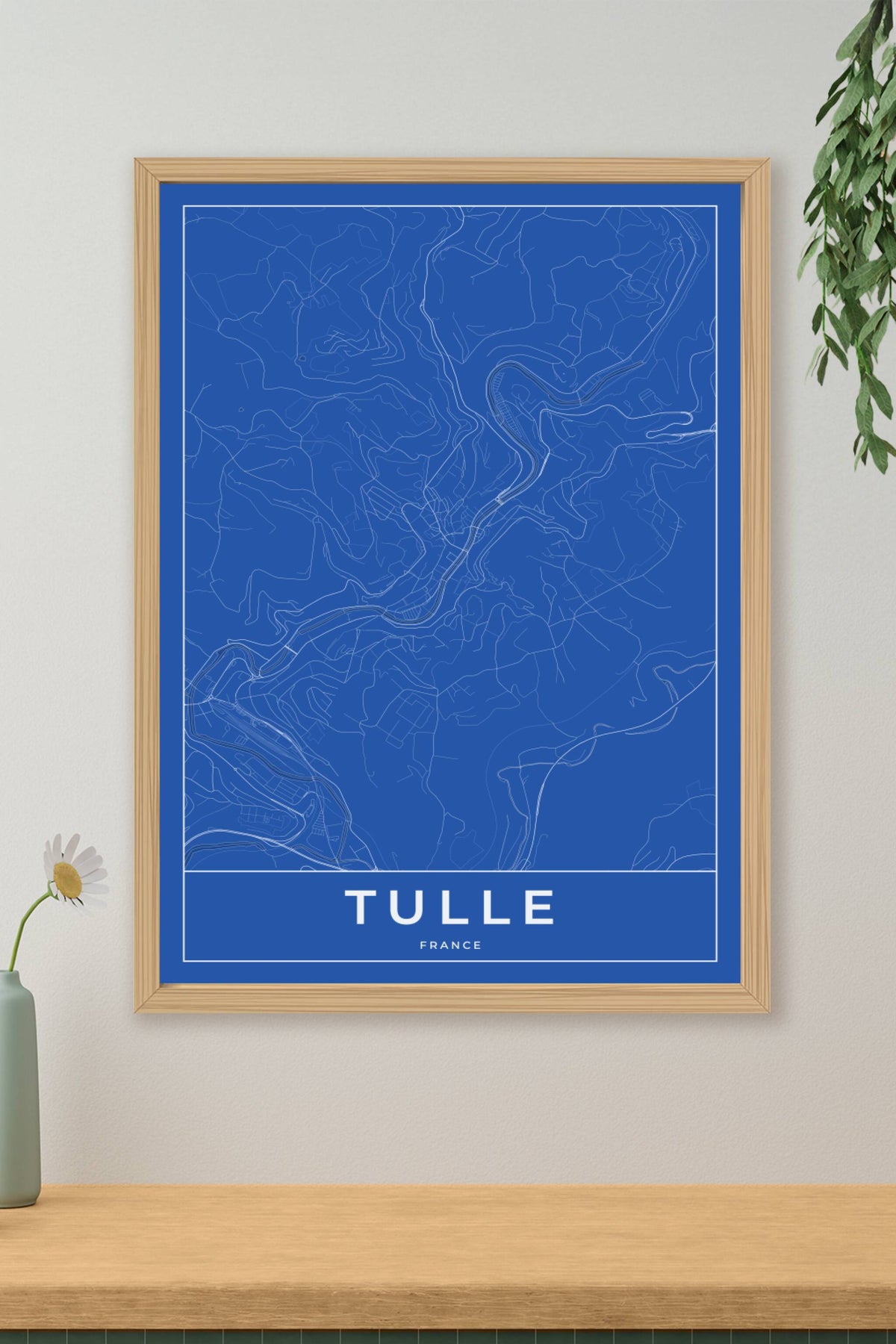 Carte de Tulle bleue - Affiche personnalisée