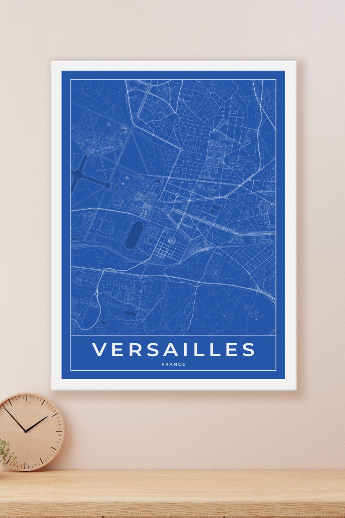 Carte de Versailles bleue - Affiche personnalisée