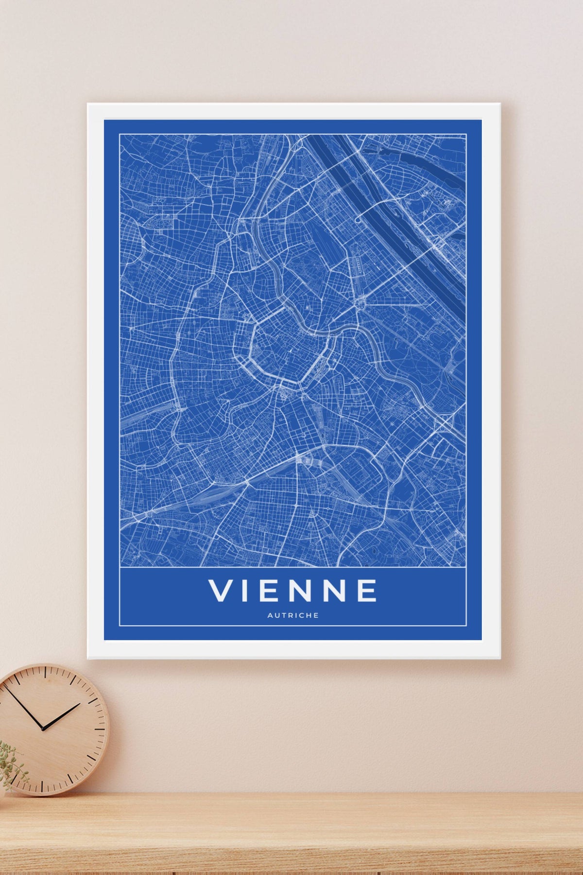 Carte de Vienne bleue - Affiche personnalisée
