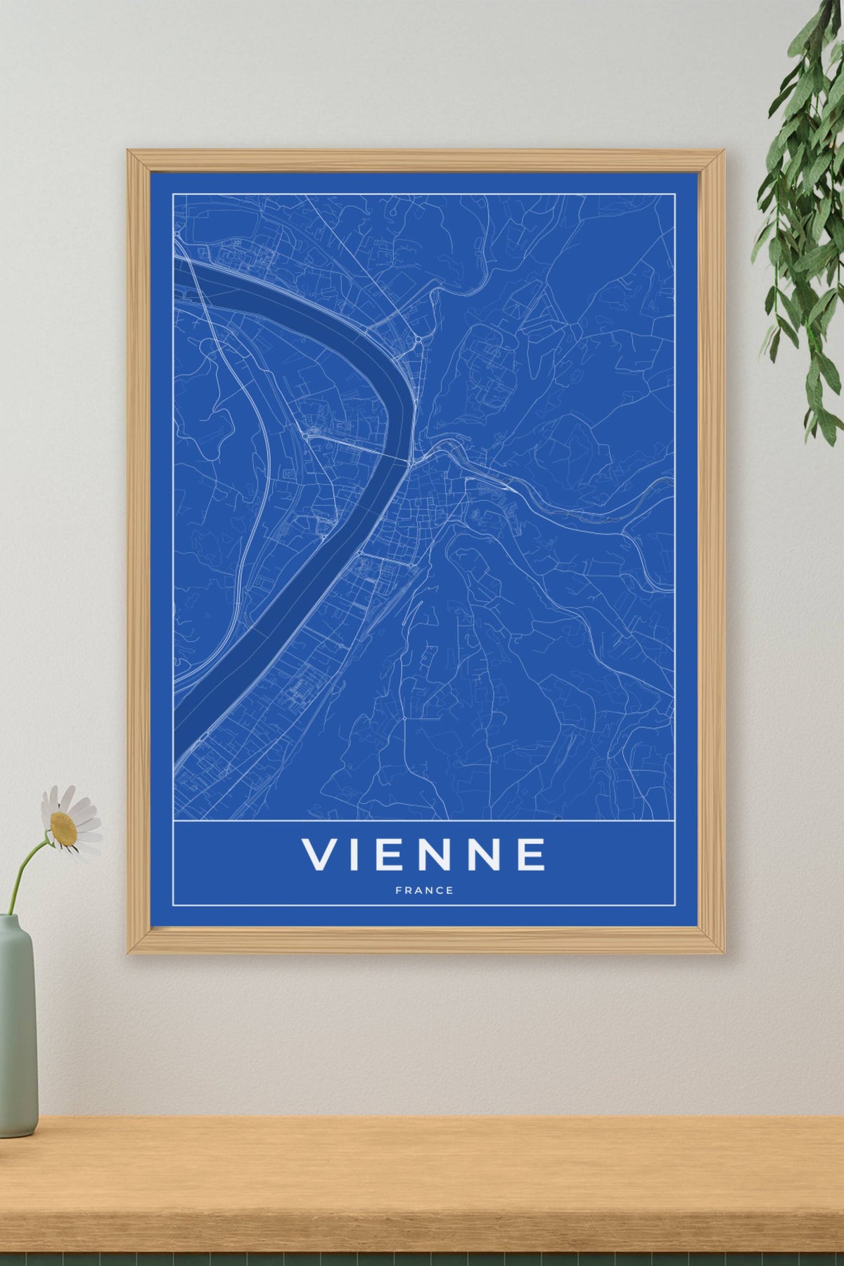 Carte de Vienne bleue - Affiche personnalisée