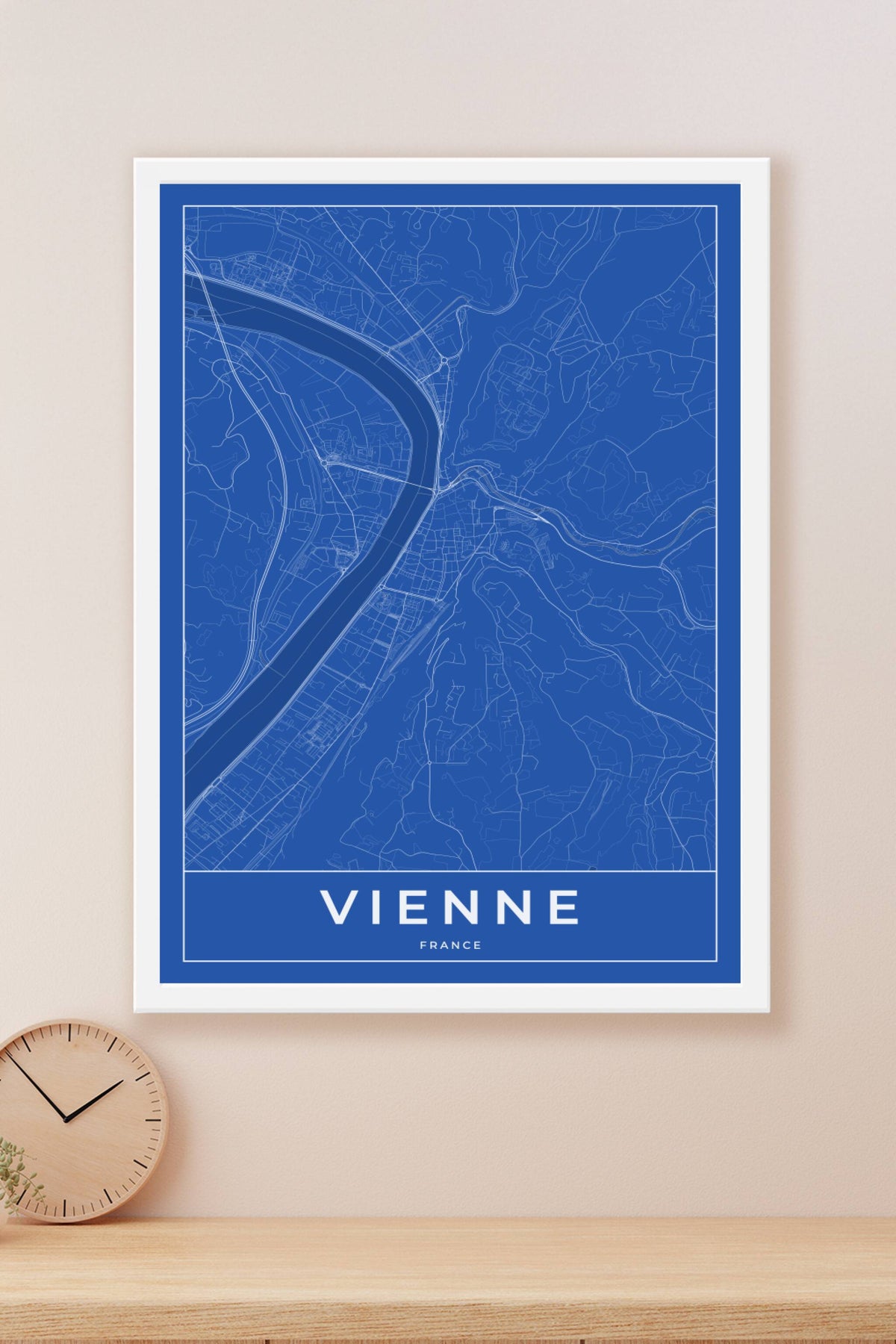 Carte de Vienne bleue - Affiche personnalisée