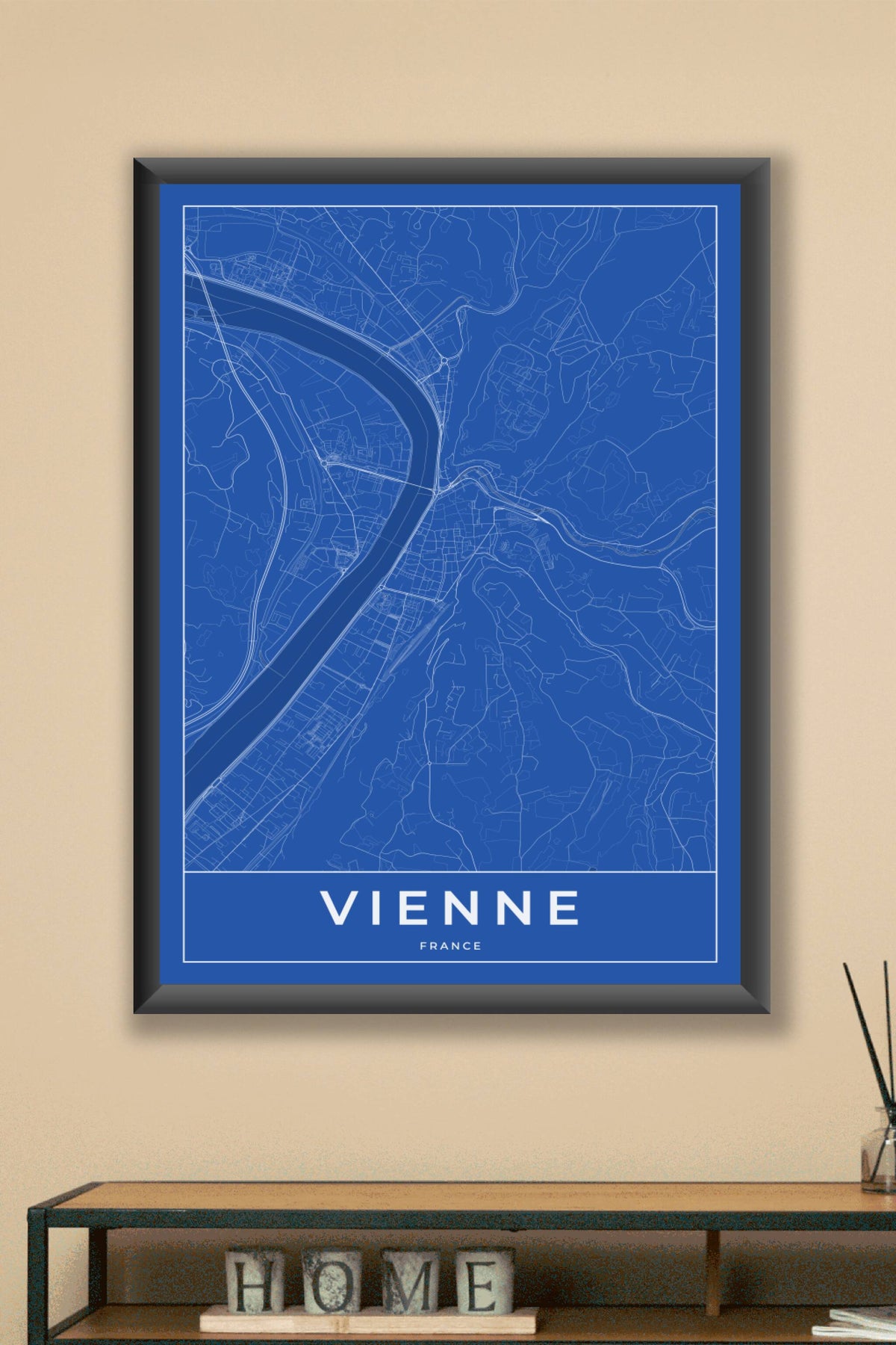 Carte de Vienne bleue - Affiche personnalisée