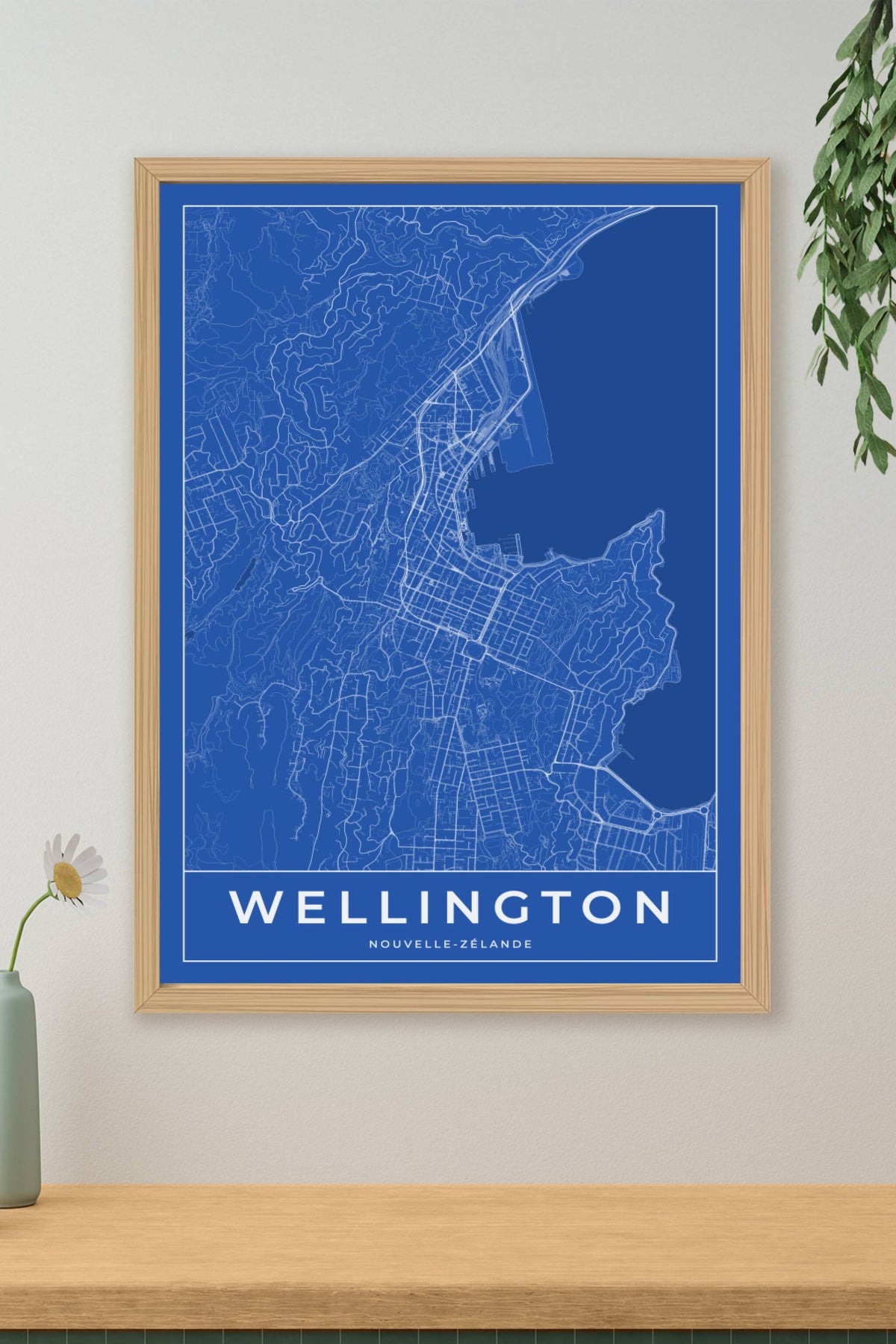 Carte de Wellington bleue - Affiche personnalisée