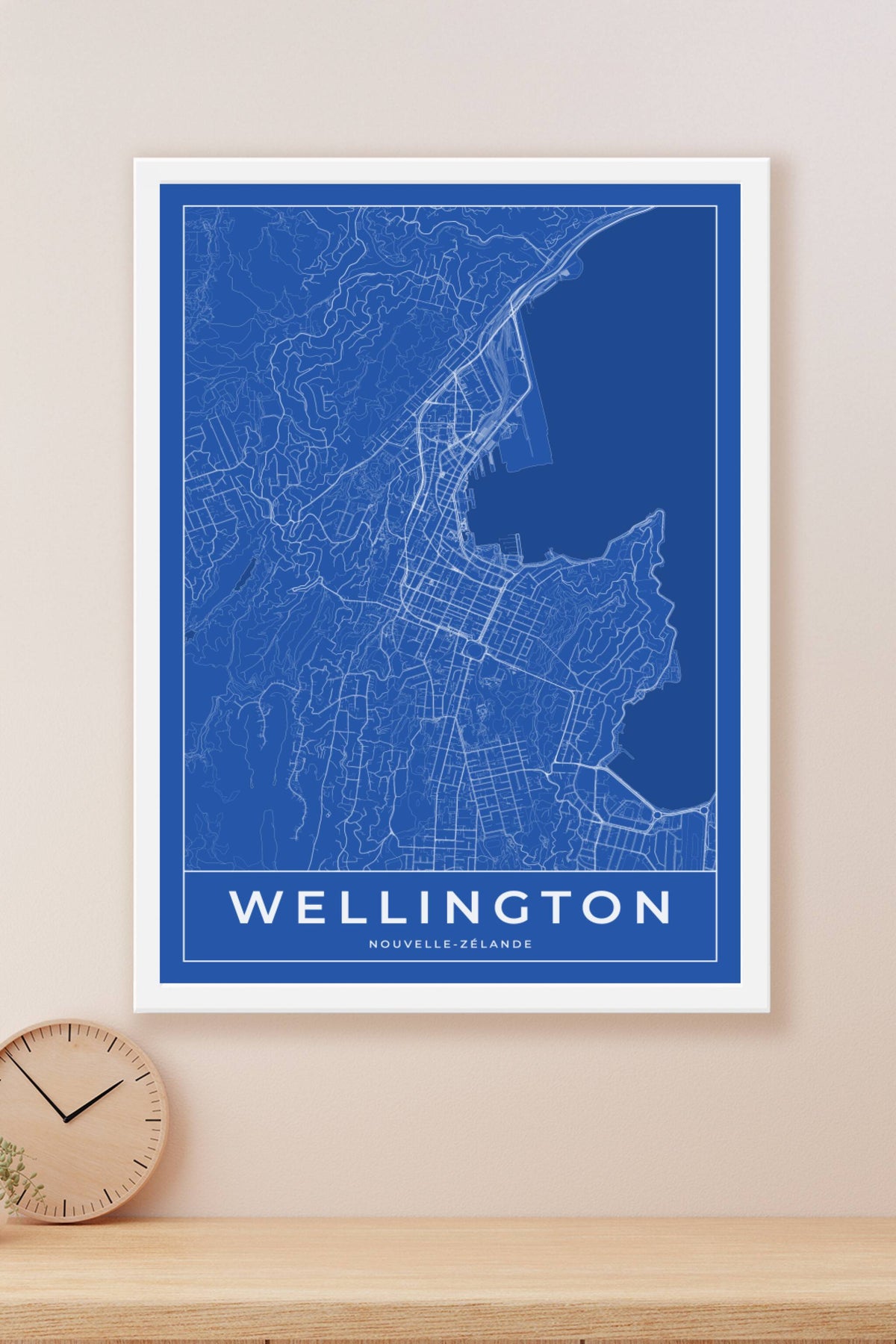 Carte de Wellington bleue - Affiche personnalisée