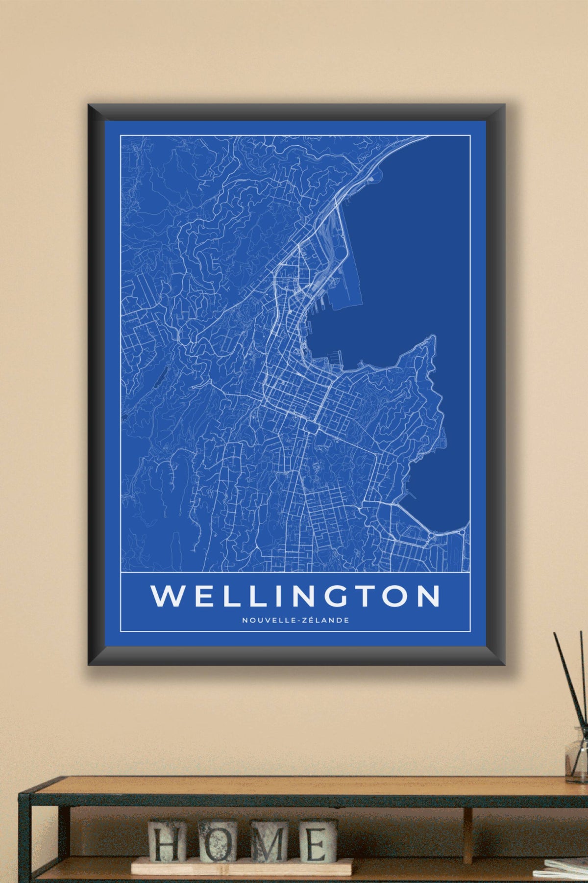 Carte de Wellington bleue - Affiche personnalisée