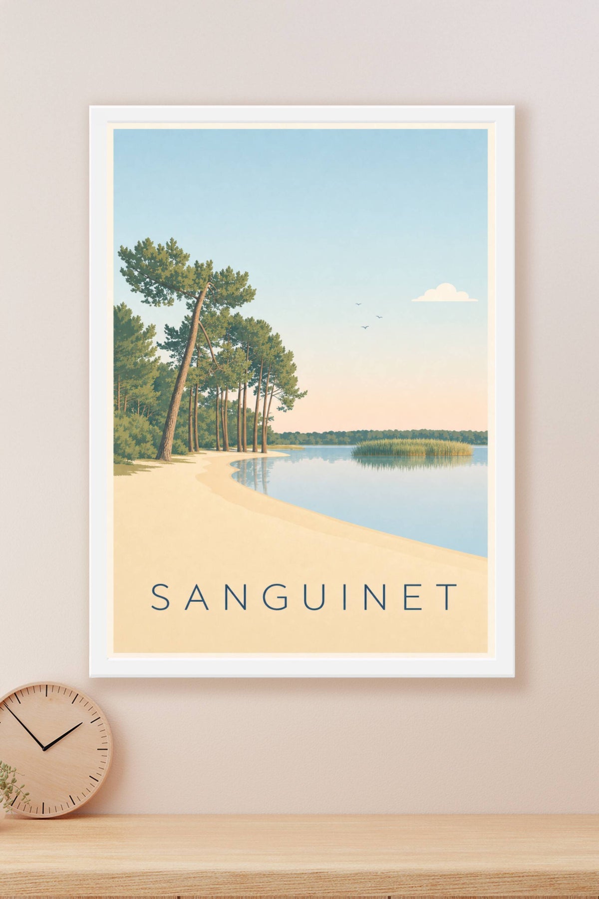 Poster de Sanguinet, le lac et les pins