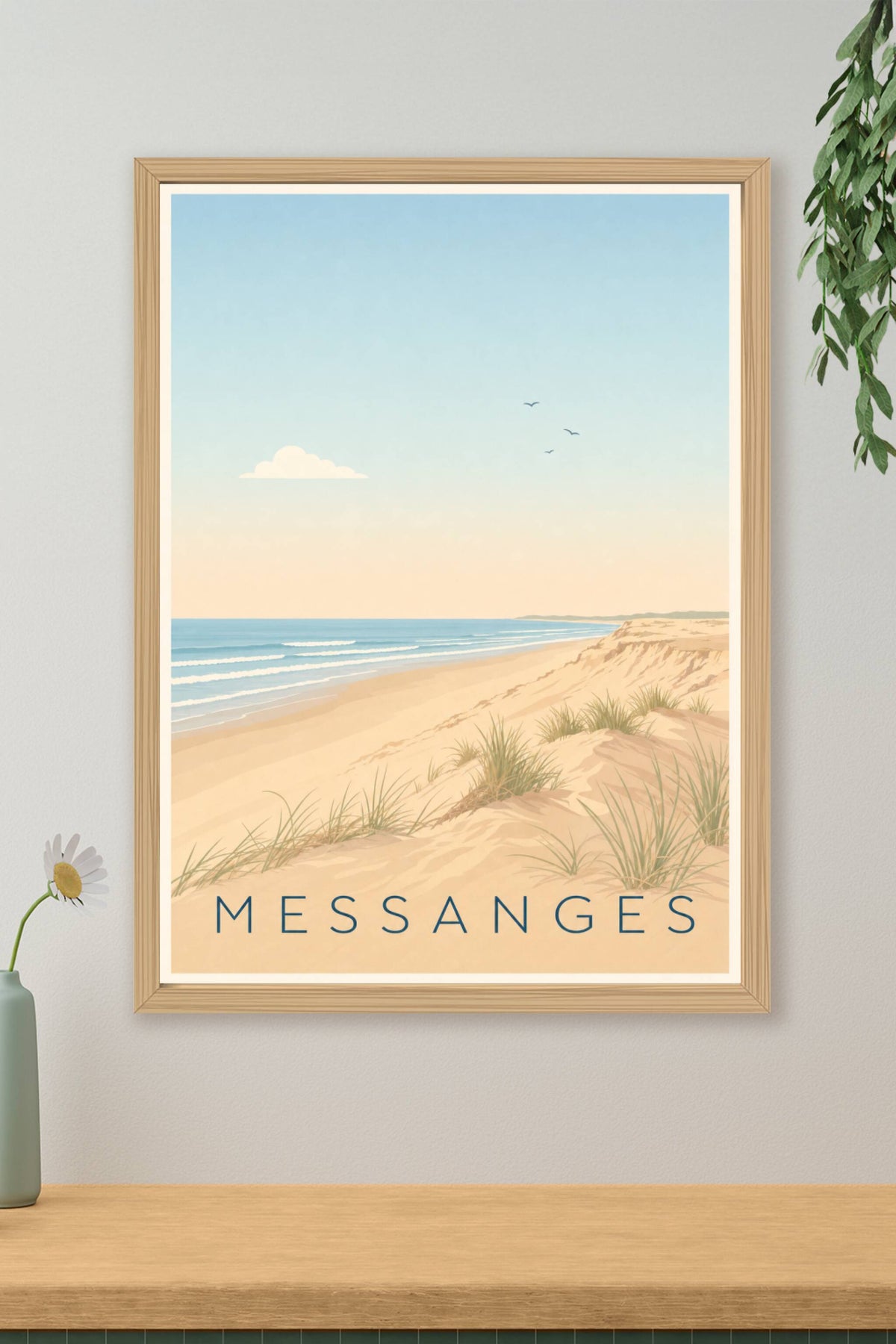 Affiche de Messanges, poster dunes landaises