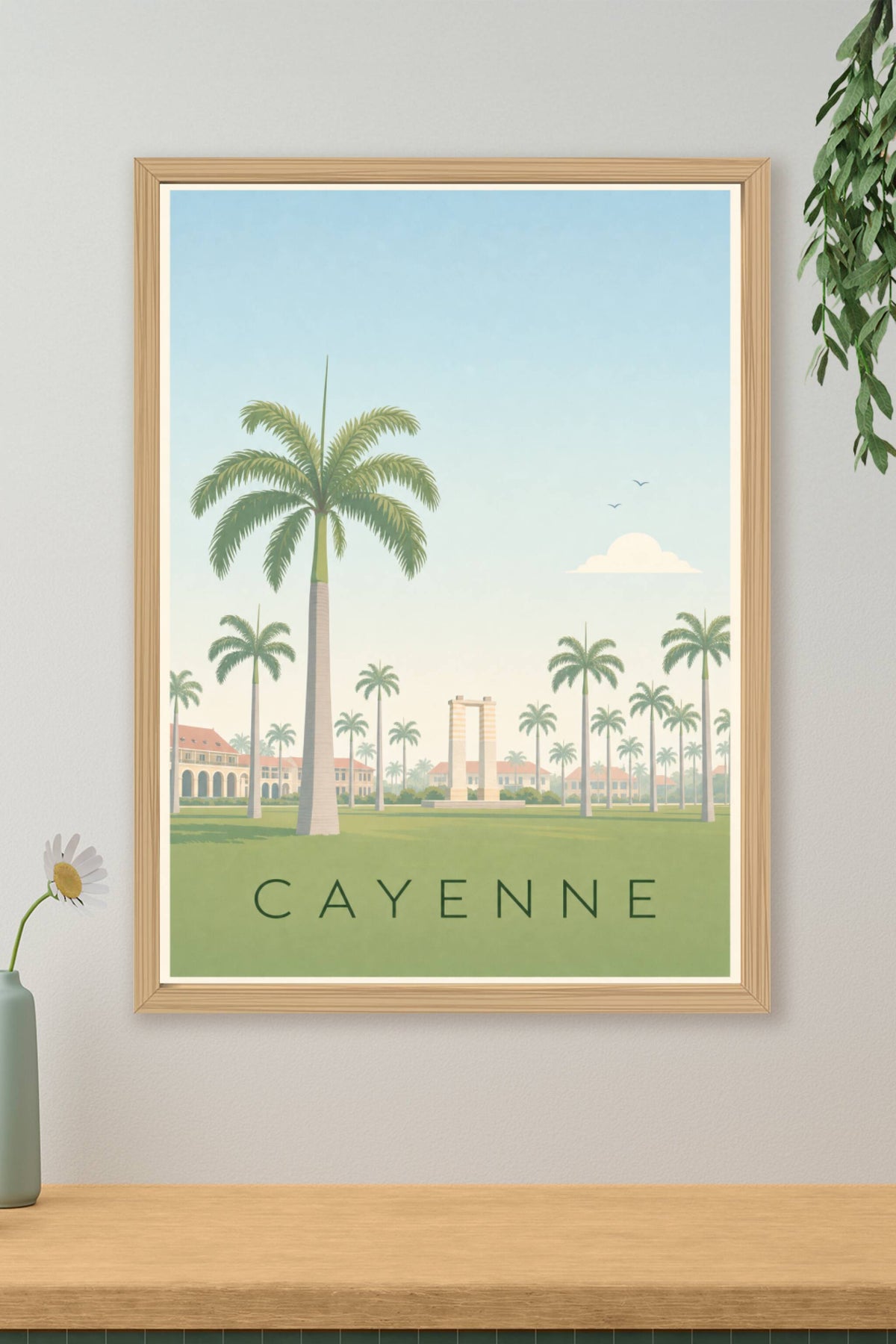 Affiche de Cayenne, poster Place des Palmistes