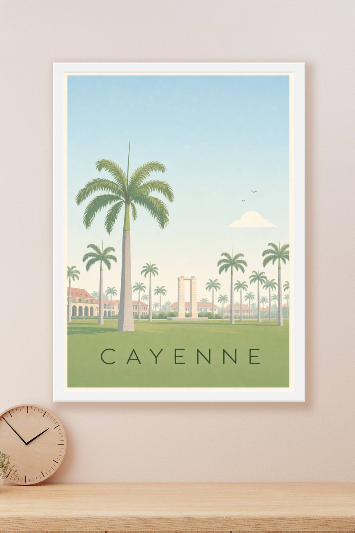Affiche de Cayenne, poster Place des Palmistes