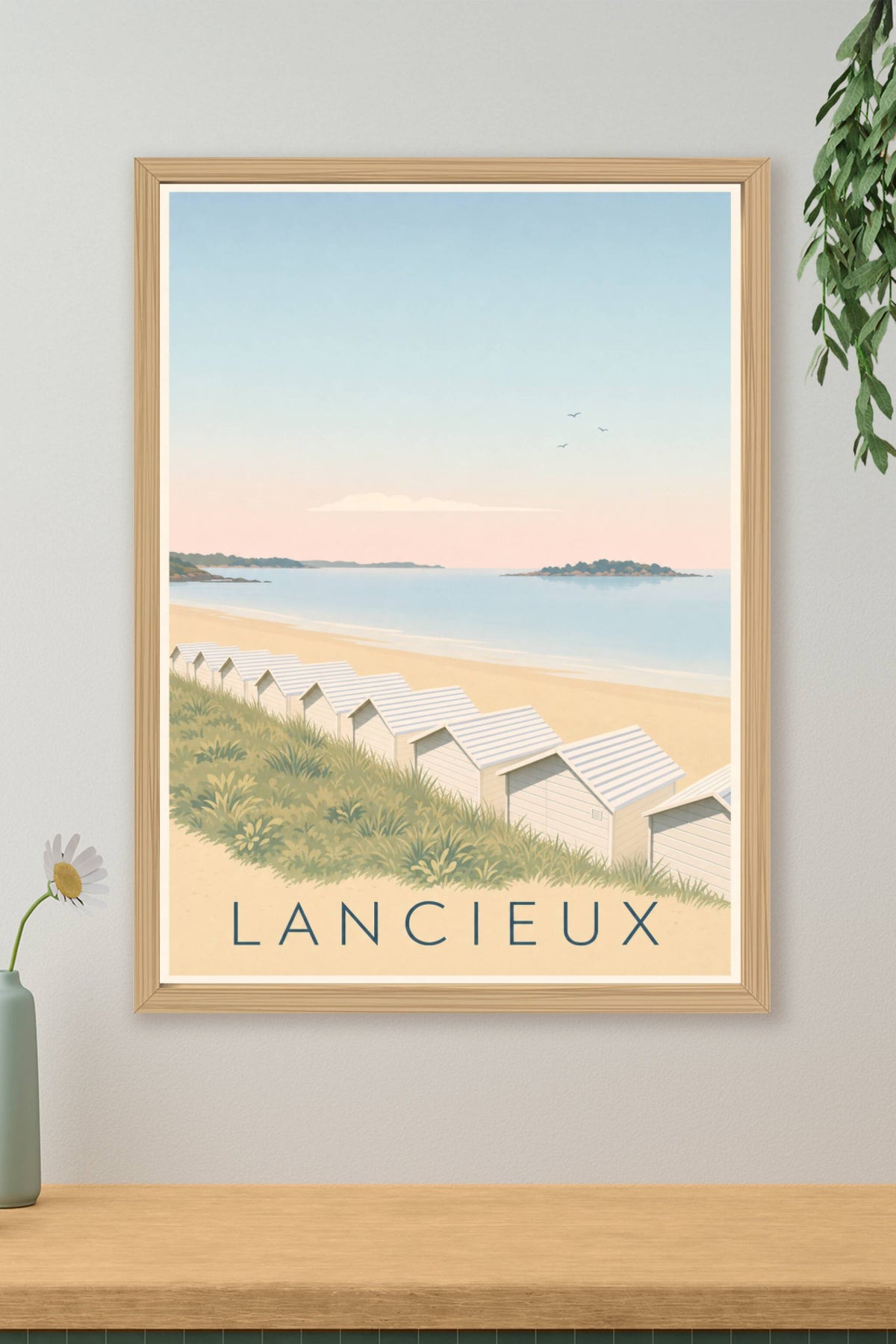 Affiche de Lancieux, cabines de plage