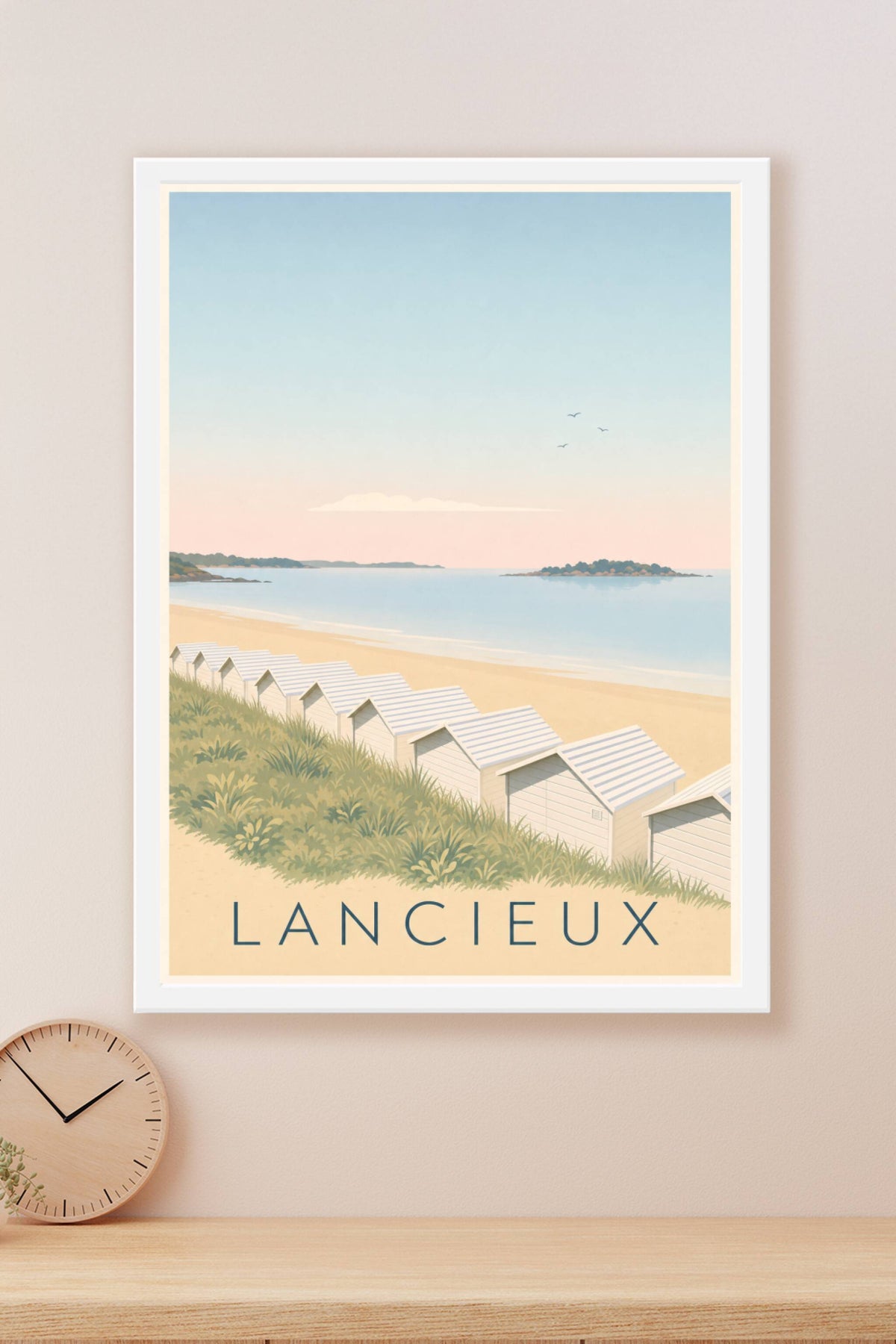 Affiche de Lancieux, cabines de plage