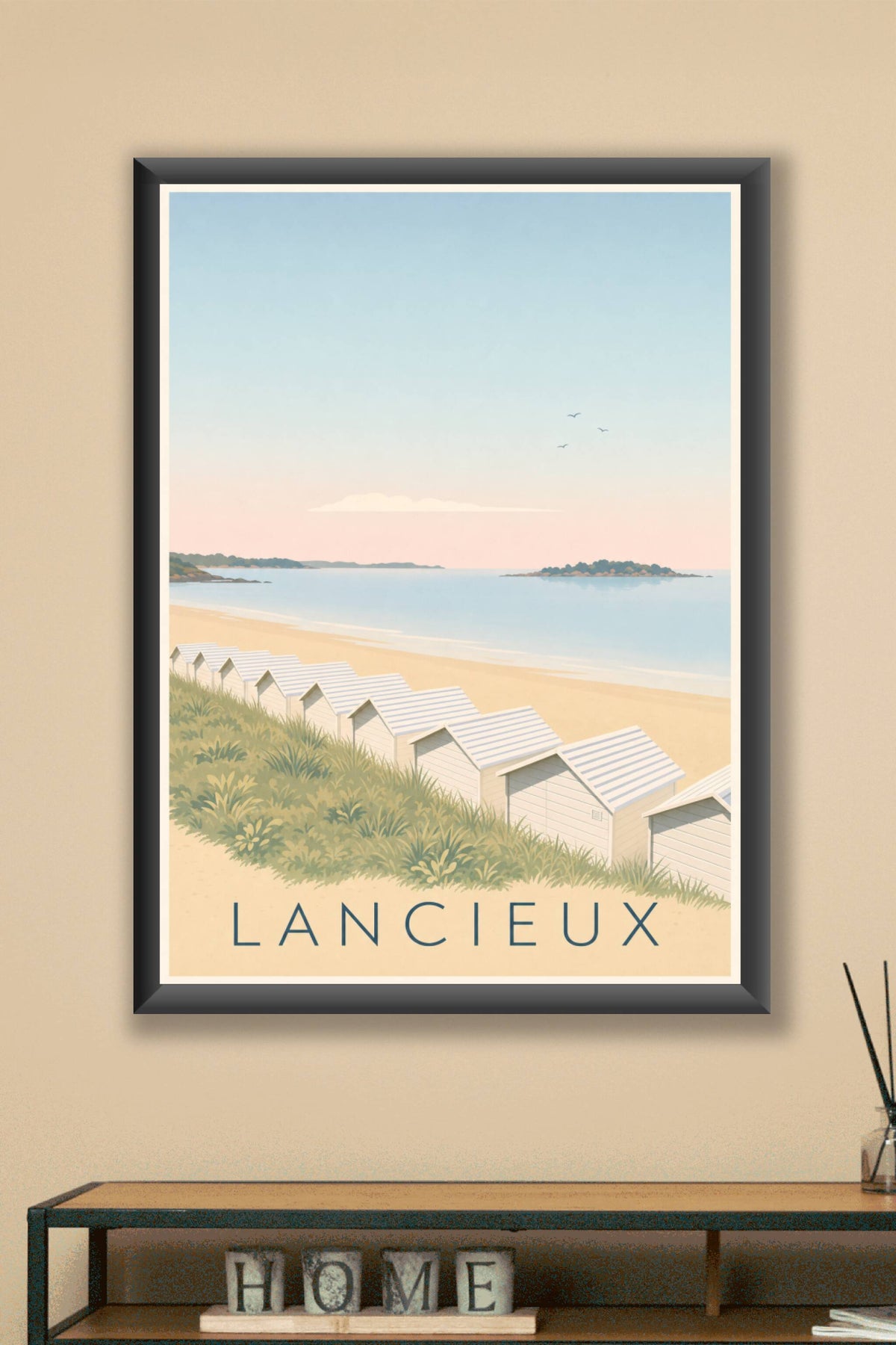 Affiche de Lancieux, cabines de plage