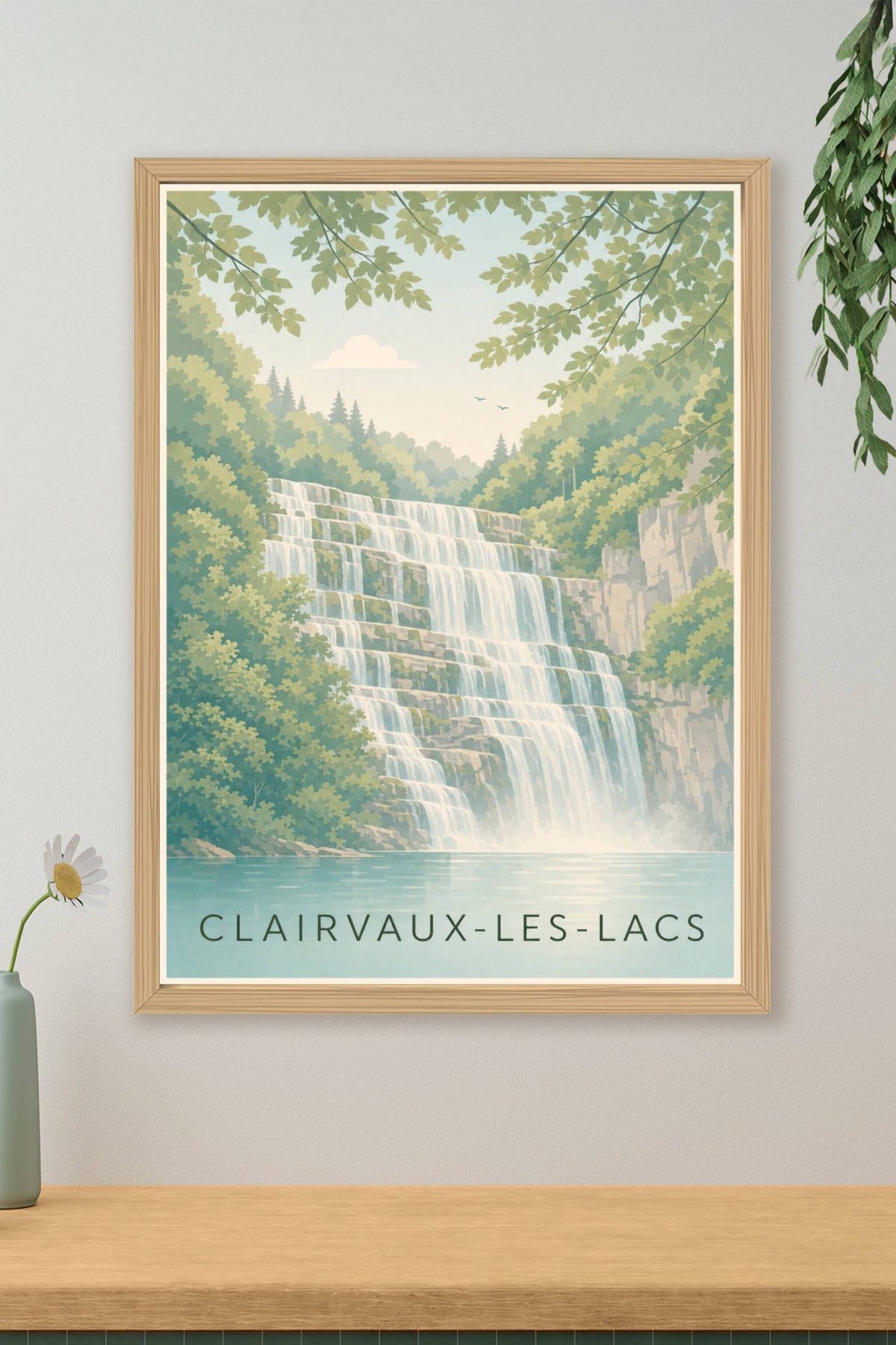 Affiche de Clairvaux-les-Lacs, poster cascade du Hérisson