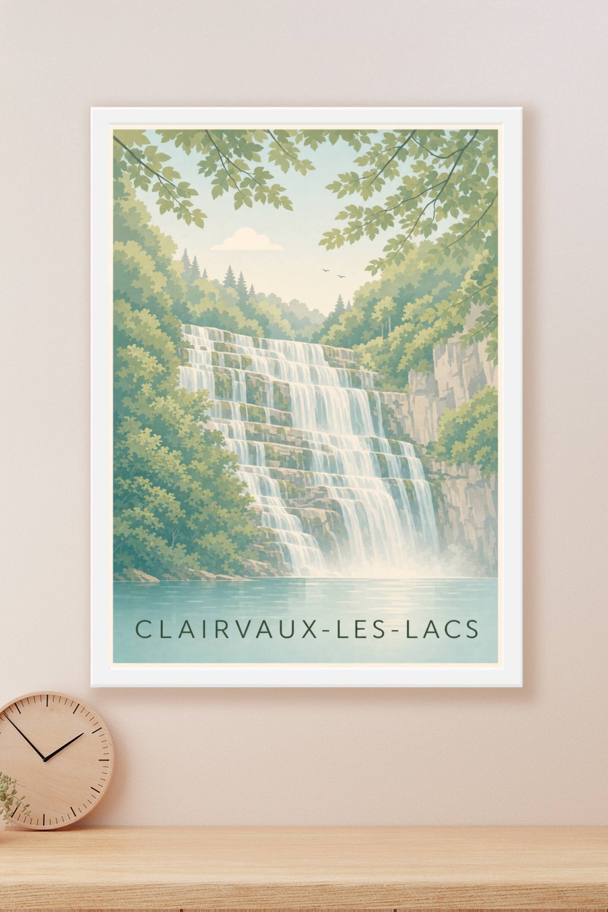 Affiche de Clairvaux-les-Lacs, poster cascade du Hérisson