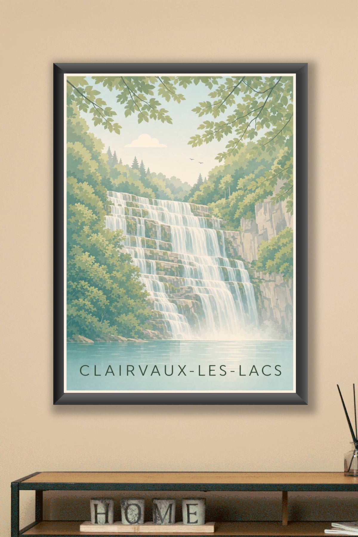 Affiche de Clairvaux-les-Lacs, poster cascade du Hérisson