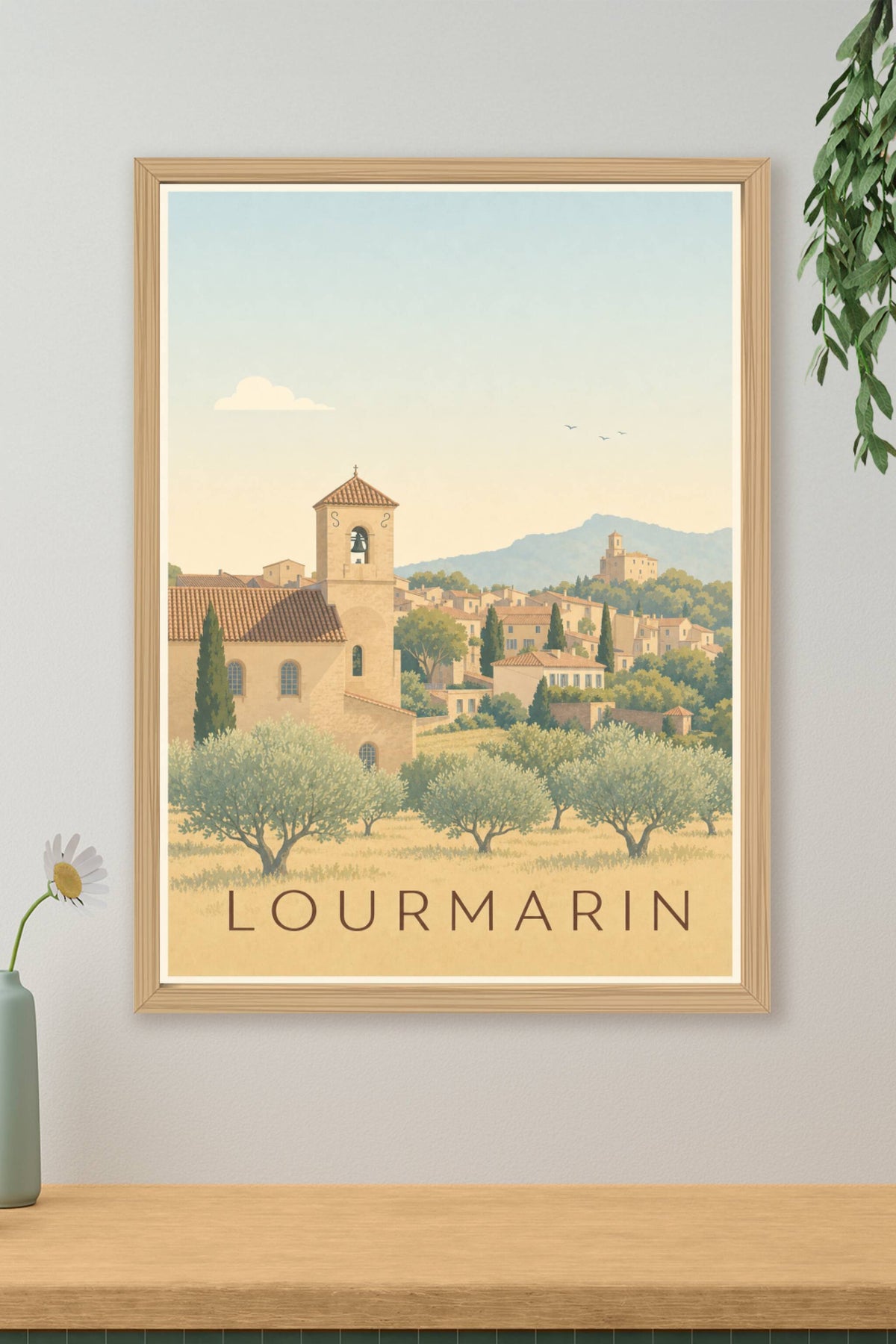 Affiche de Lourmarin, poster village provençal