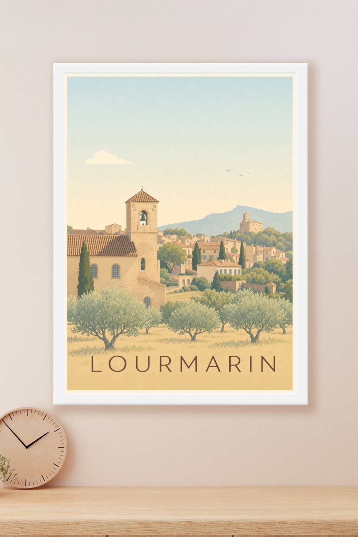 Affiche de Lourmarin, poster village provençal