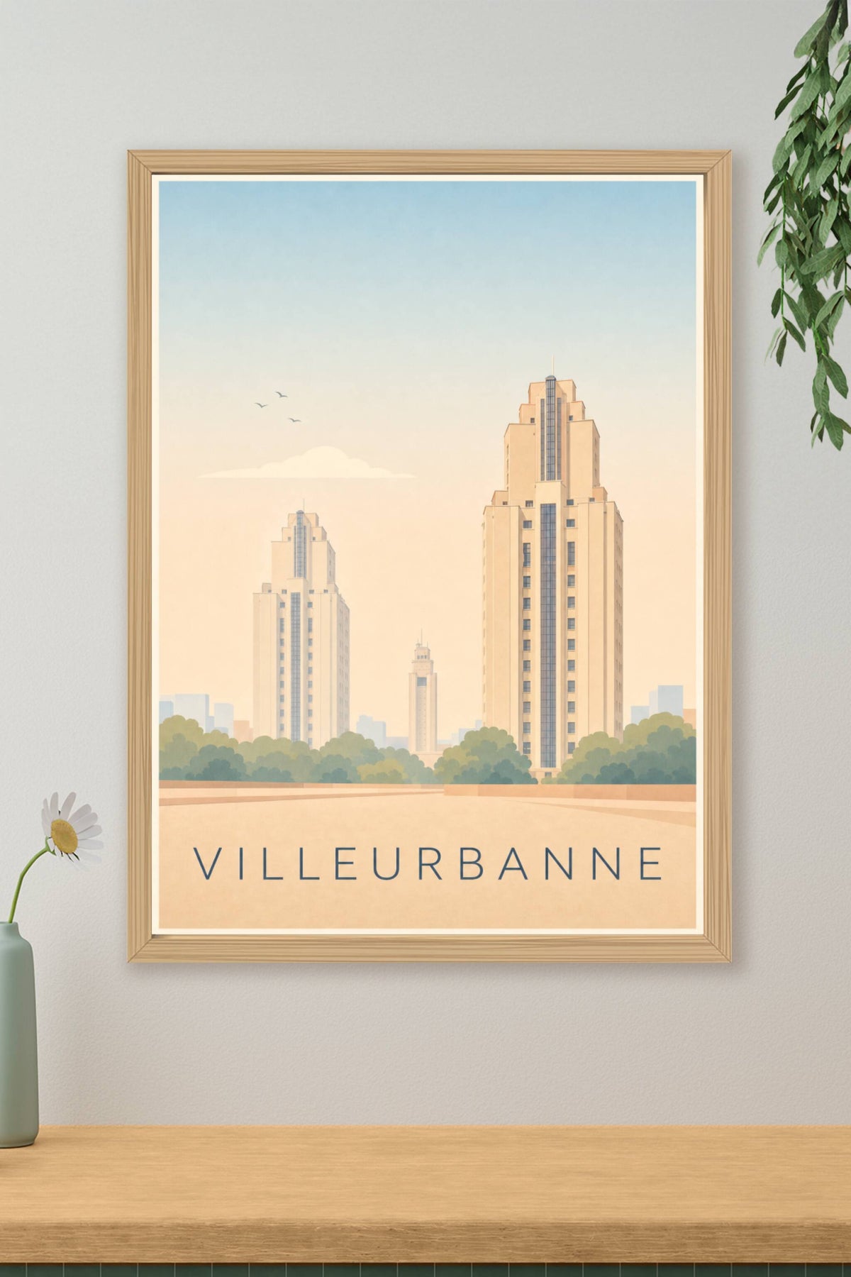 Affiche de Villeurbanne, poster des Gratte-Ciel