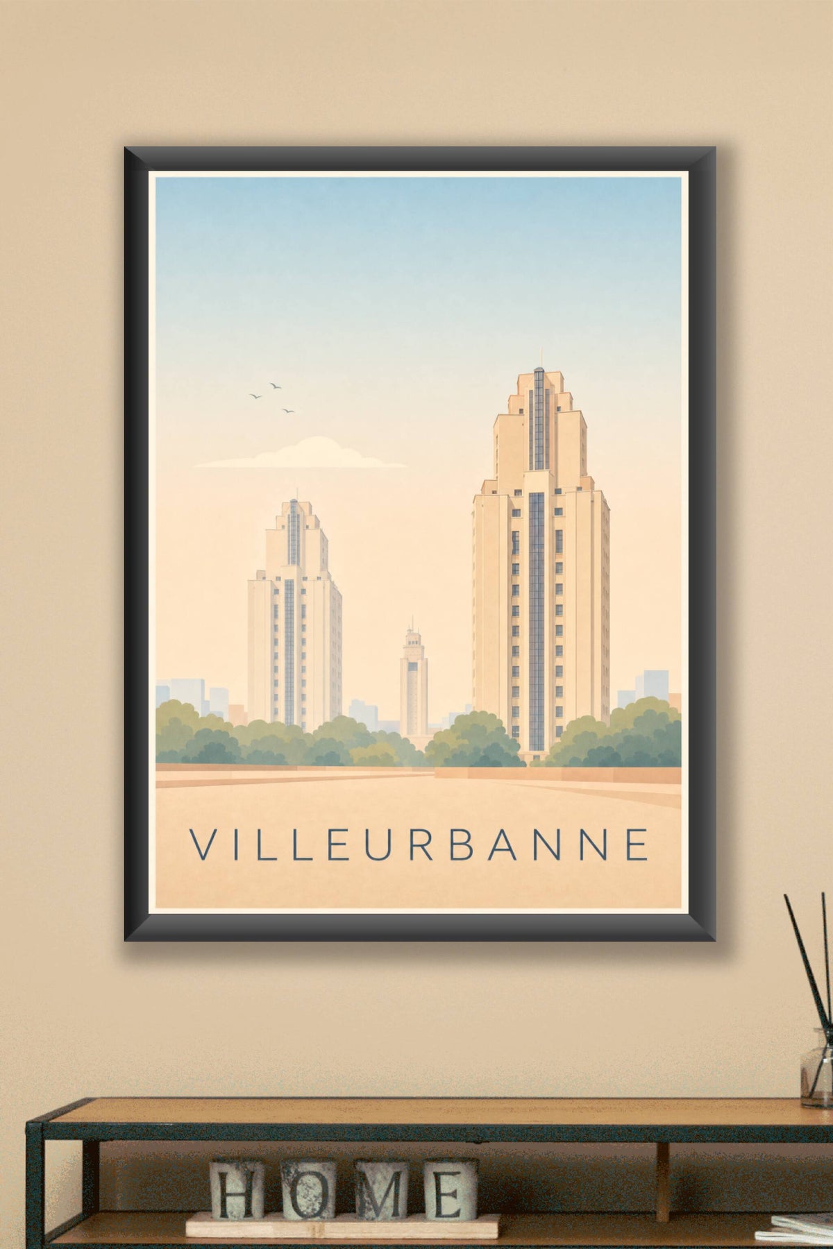 Affiche de Villeurbanne, poster des Gratte-Ciel