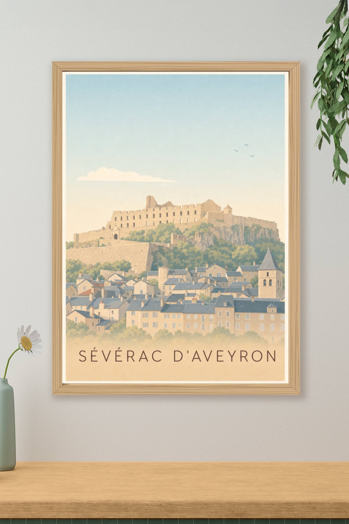 Affiche de Sévérac d'Aveyron, poster château médiéval