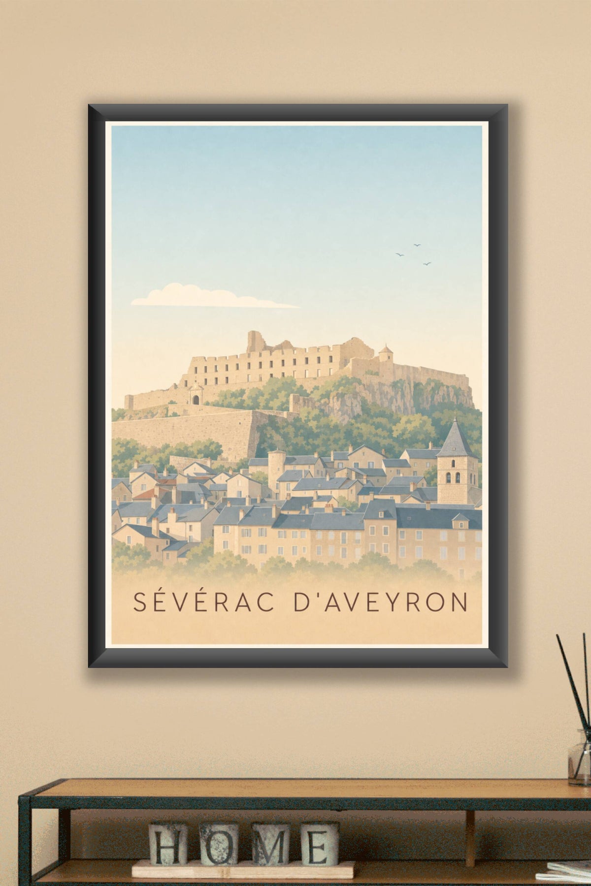 Affiche de Sévérac d'Aveyron, poster château médiéval