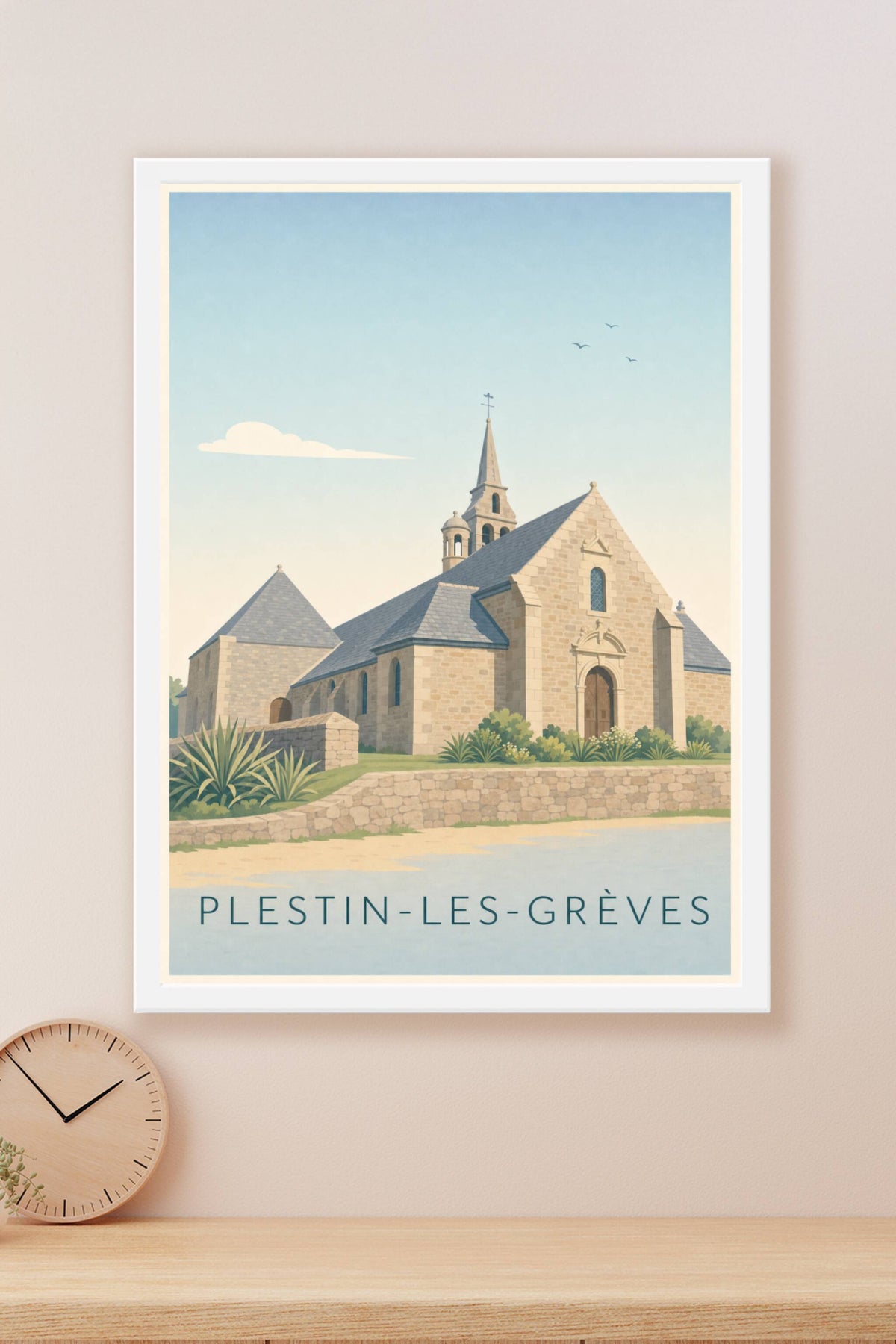 Affiche de Plestin-les-Grèves, poster église en pierre
