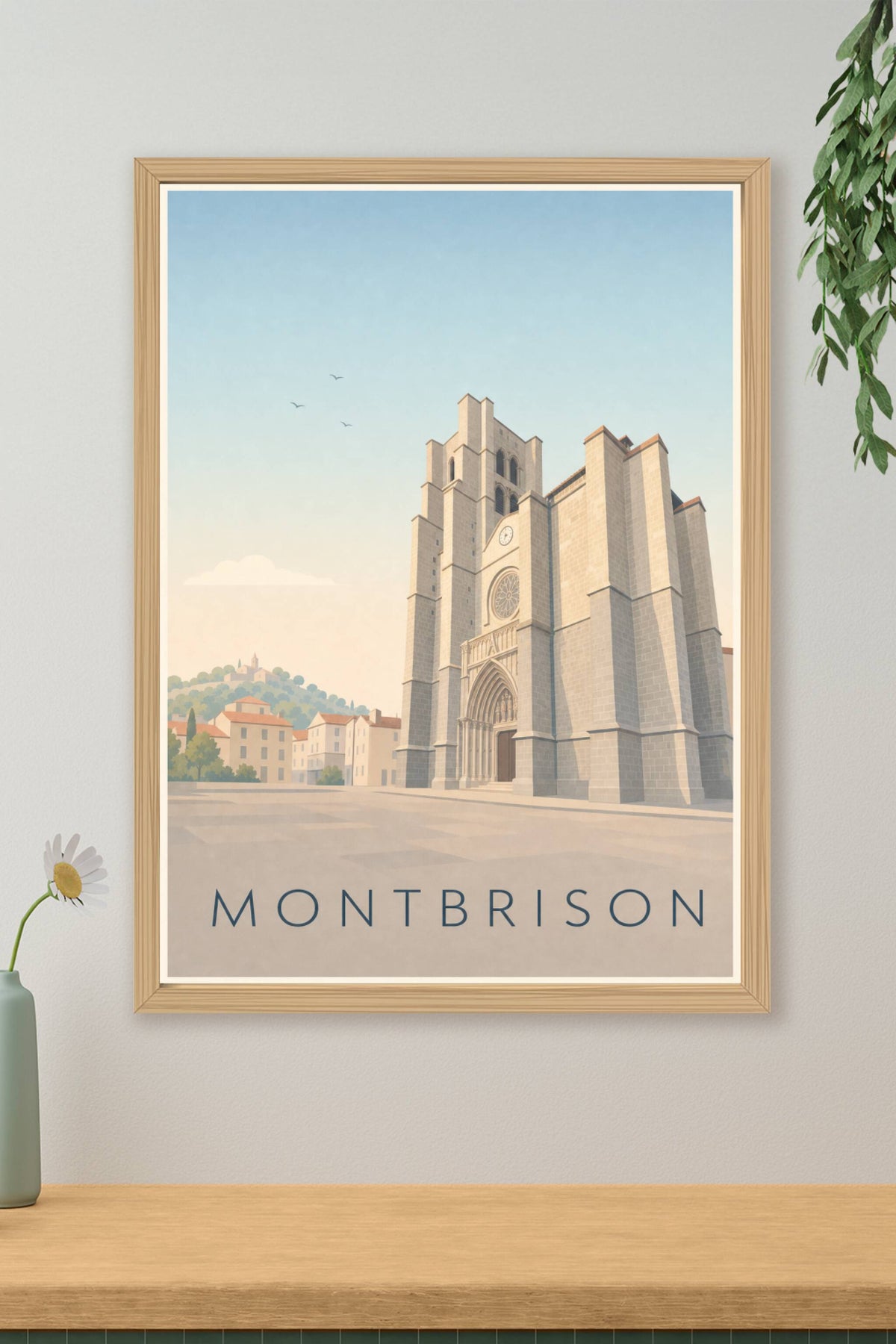 Affiche de Montbrison, poster Collégiale Notre-Dame