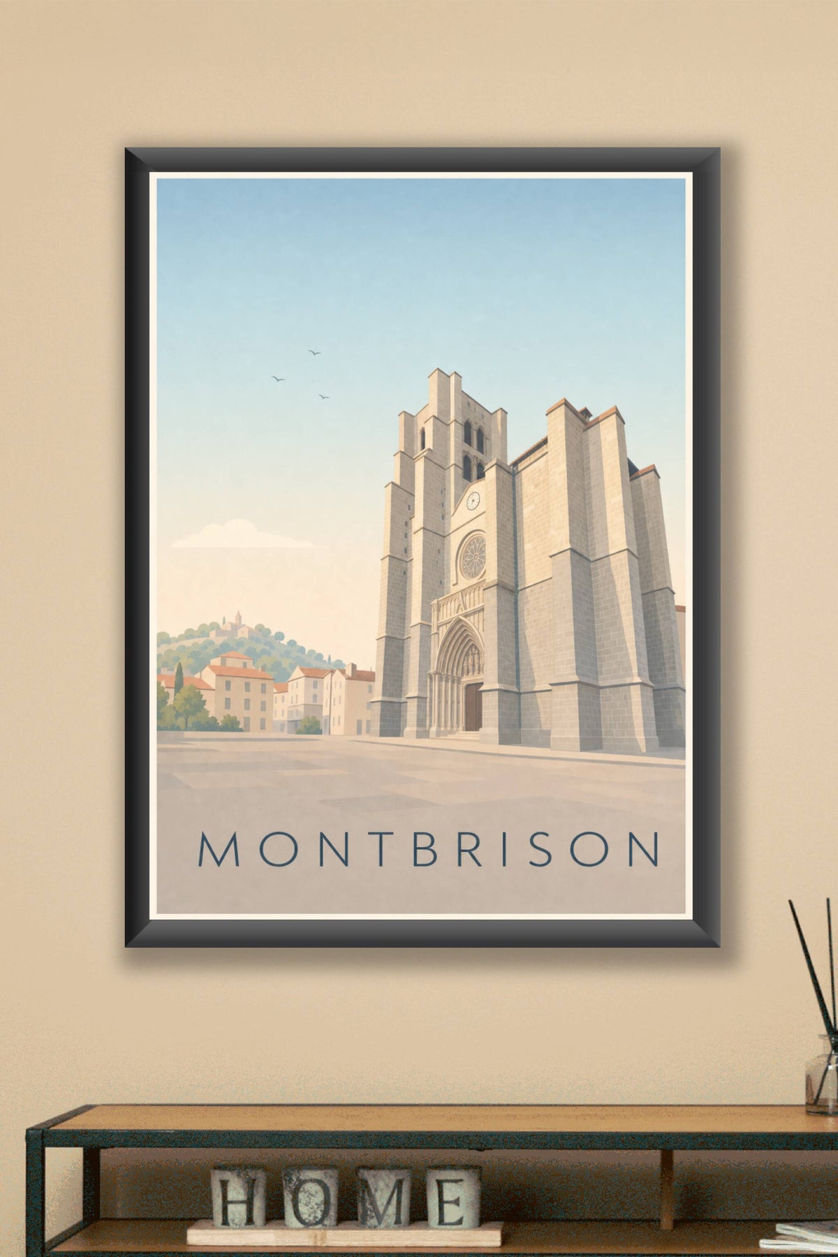 Affiche de Montbrison, poster Collégiale Notre-Dame