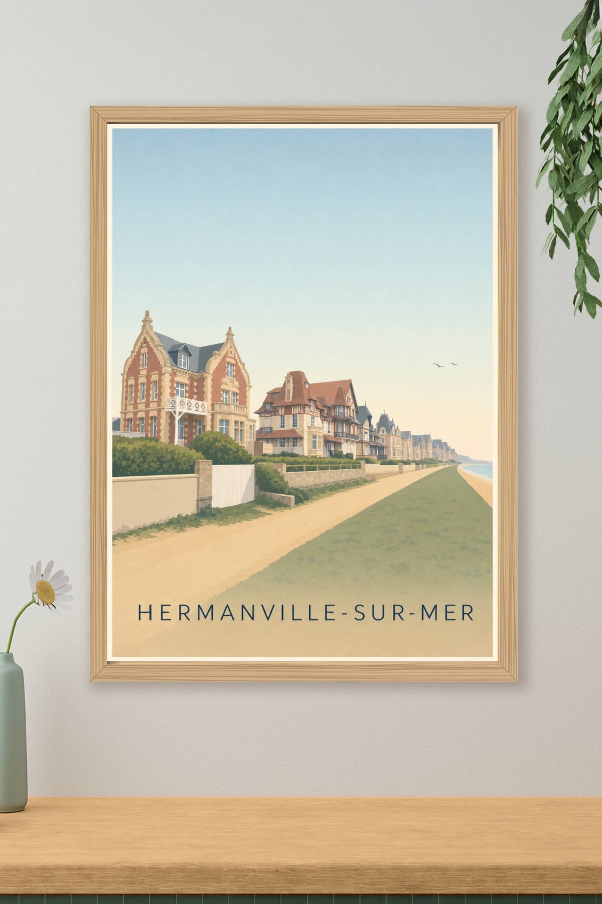 Affiche d'Hermanville-sur-Mer, poster villas de plage
