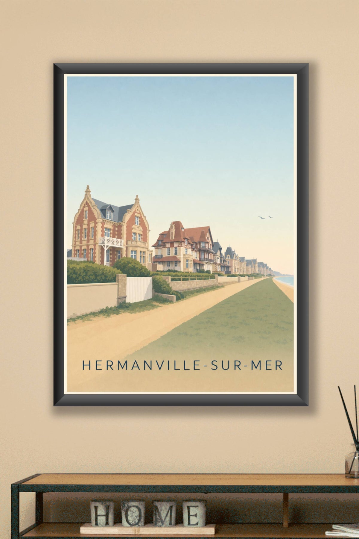 Affiche d'Hermanville-sur-Mer, poster villas de plage