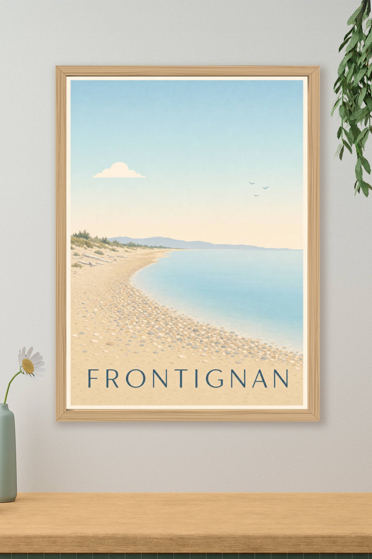 Poster de Frontignan, affiche plage et mer