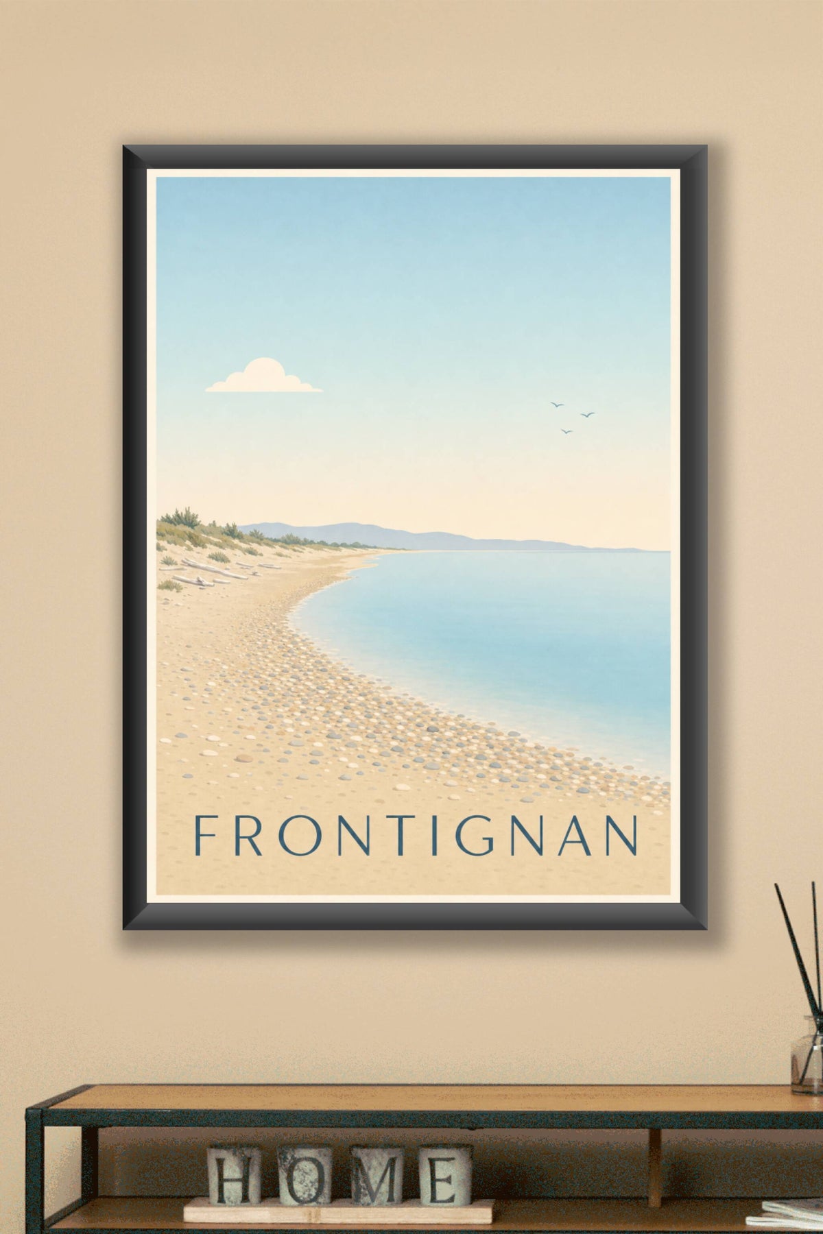 Poster de Frontignan, affiche plage et mer