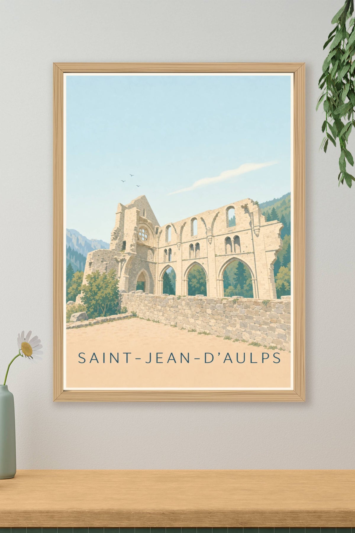 Affiche Saint-Jean-d'Aulps, poster ruines de l'Abbaye