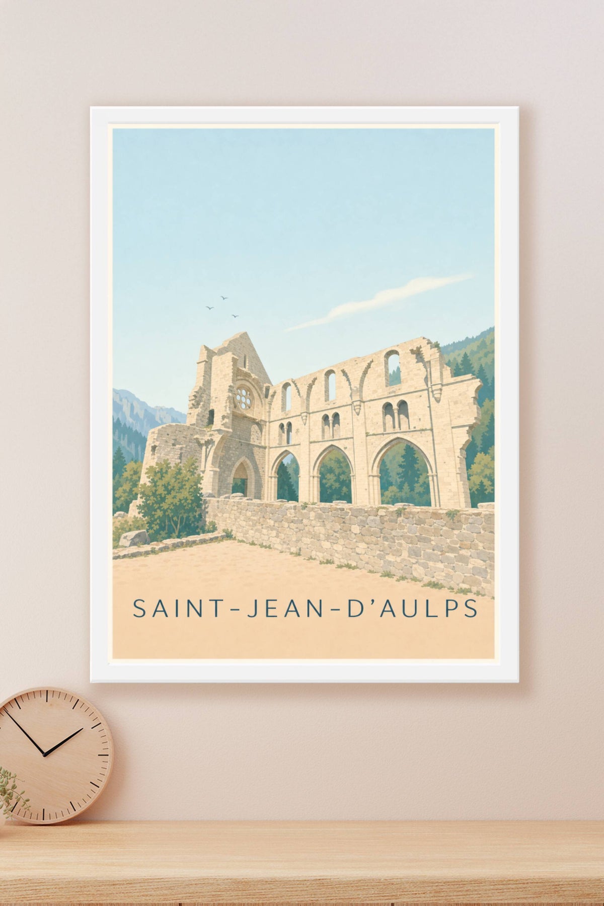 Affiche Saint-Jean-d'Aulps, poster ruines de l'Abbaye